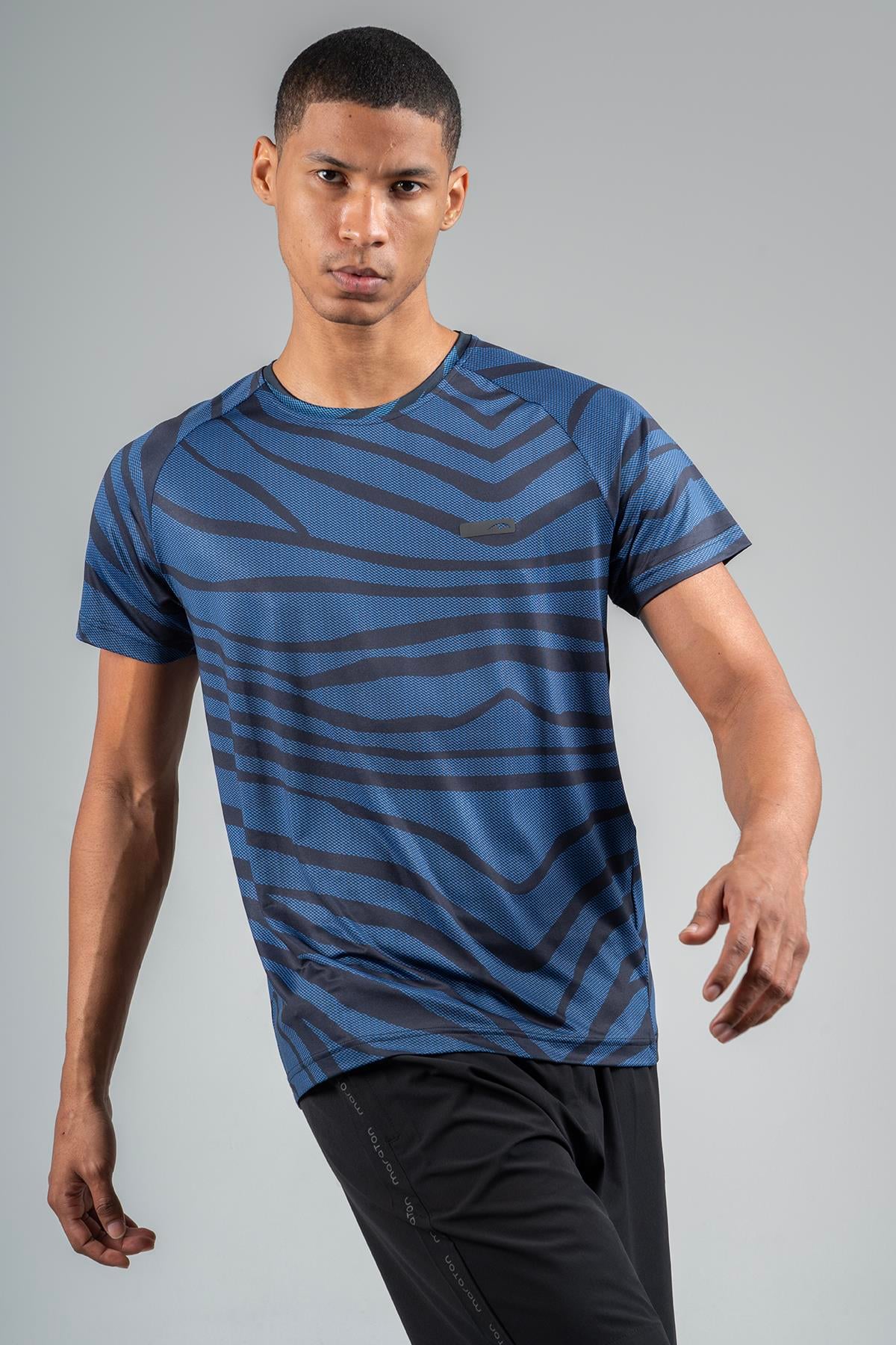 Maraton Active Regular Erkek Bisiklet Yaka  Reglan Kol Koşu Saks T-shirt 22734