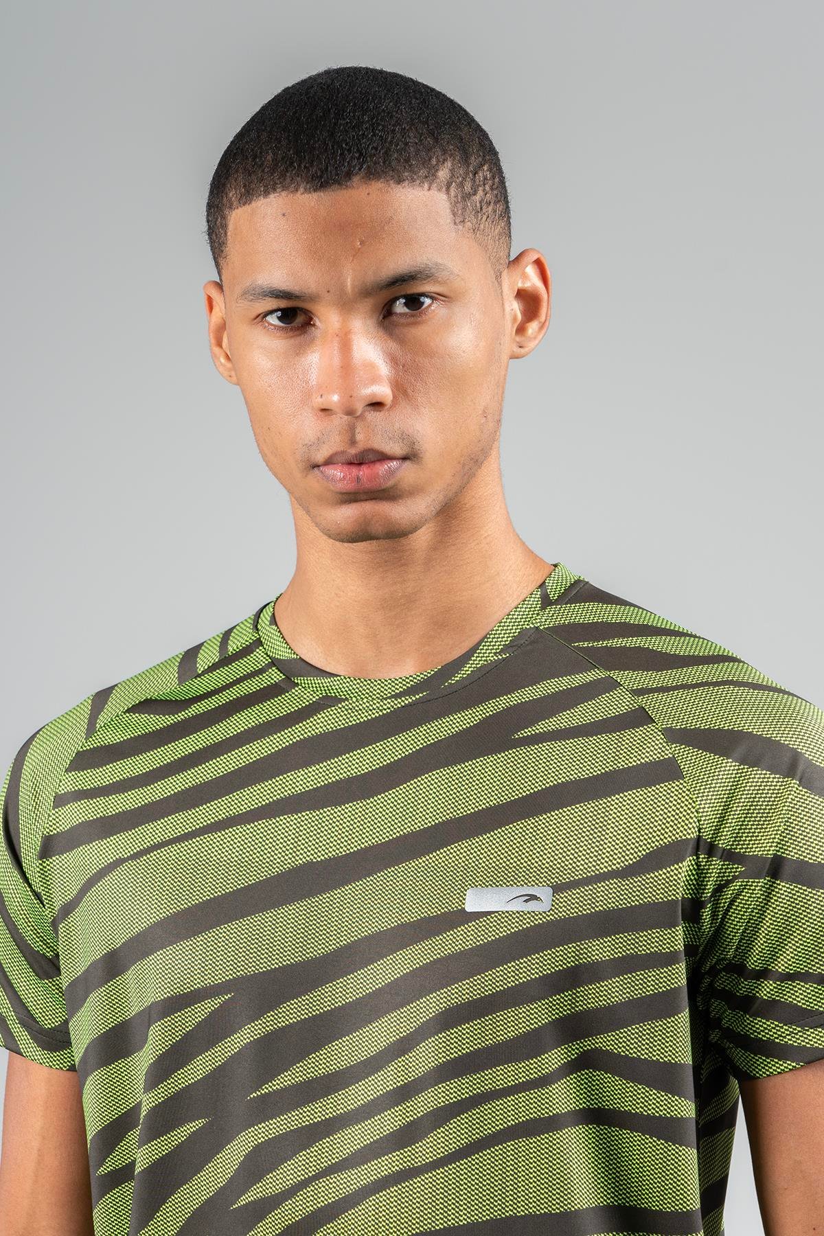 Maraton Active Regular Erkek Bisiklet Yaka  Reglan Kol Koşu Neon Yeşil T-shirt 22734