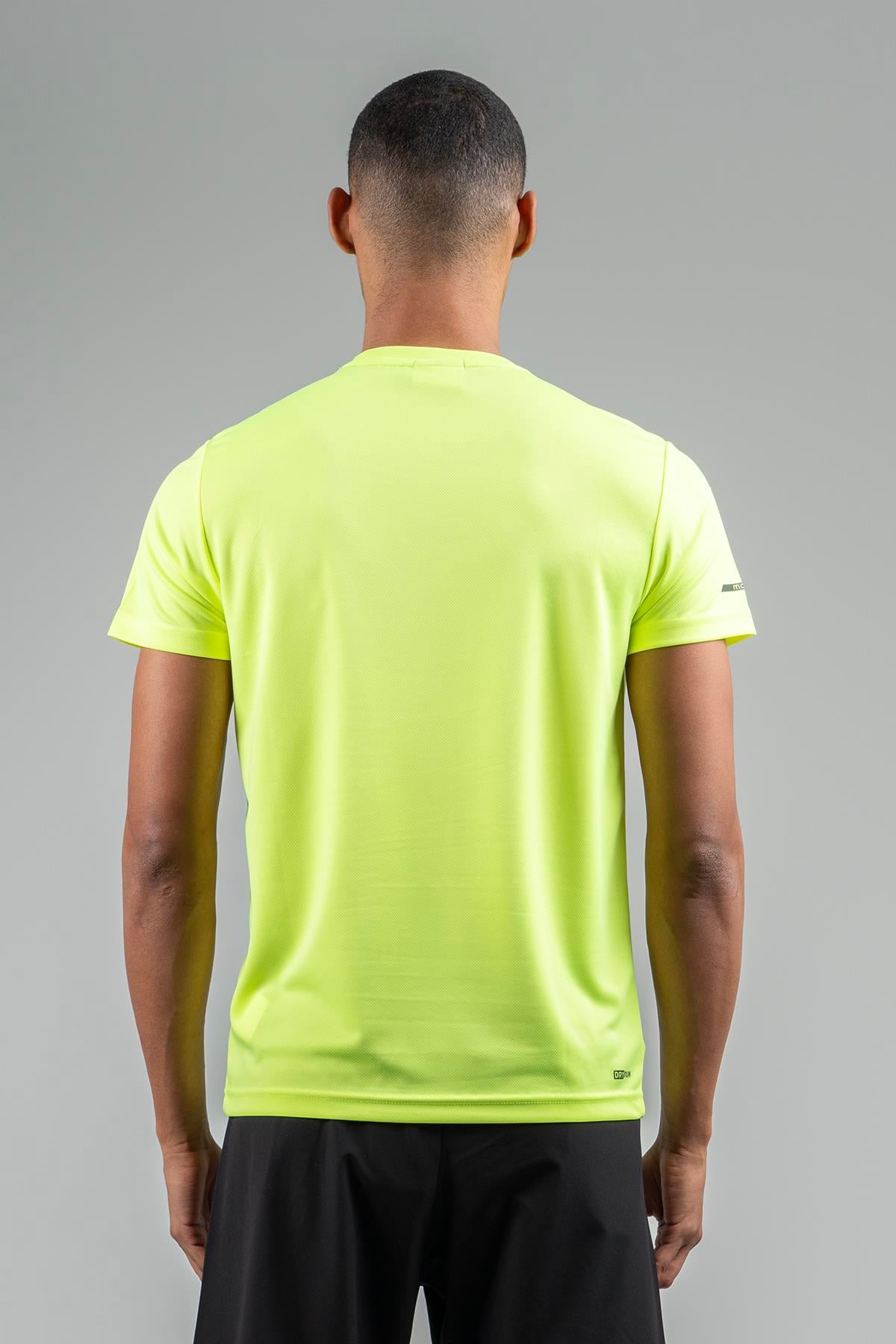 Maraton Active Regular Erkek Bisiklet Yaka  Kısa Kol Koşu Neon Sarı T-shirt 22748