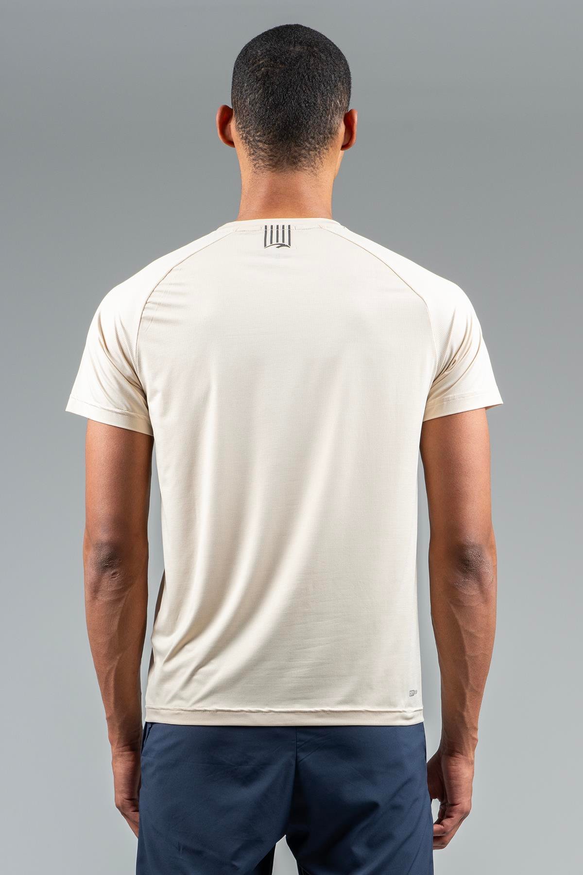 Maraton Active Regular Erkek Bisiklet Yaka  Reglan Kol Koşu Kil Rengi T-shirt 22561