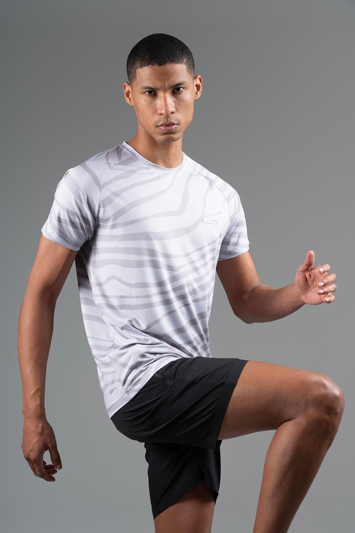 Maraton Active Regular Erkek Bisiklet Yaka  Reglan Kol Koşu Beyaz T-shirt 22734