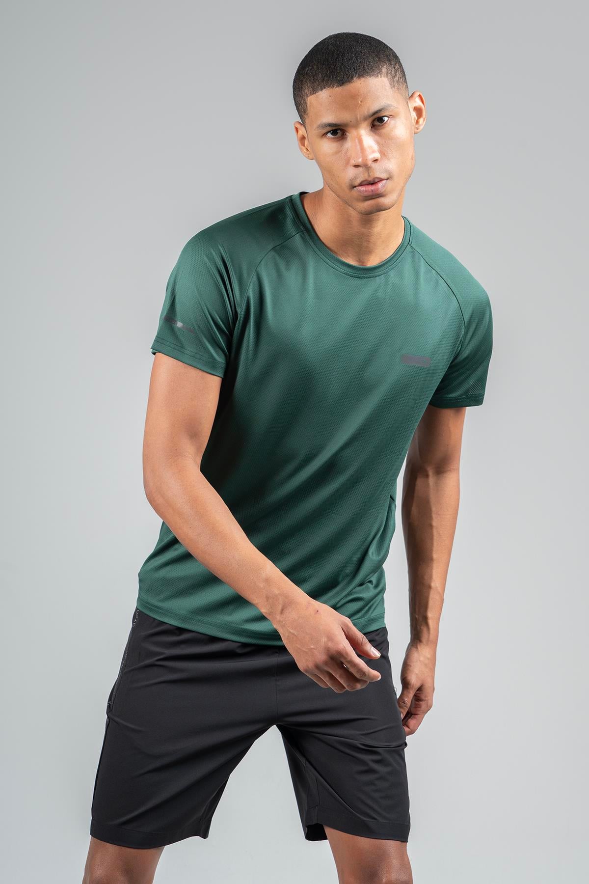 Maraton Active Regular Erkek Bisiklet Yaka  Reglan Kol Koşu Yeşil T-shirt 22750