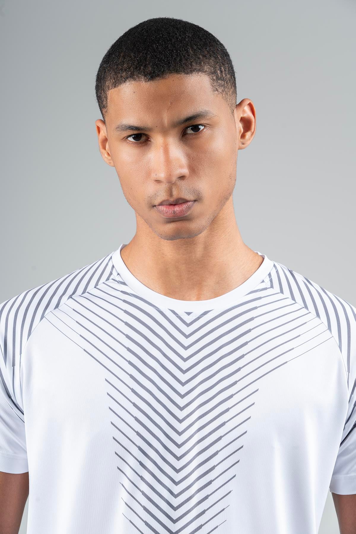 Maraton Active Regular Erkek Bisiklet Yaka  Reglan Kol Koşu Beyaz T-shirt 23219