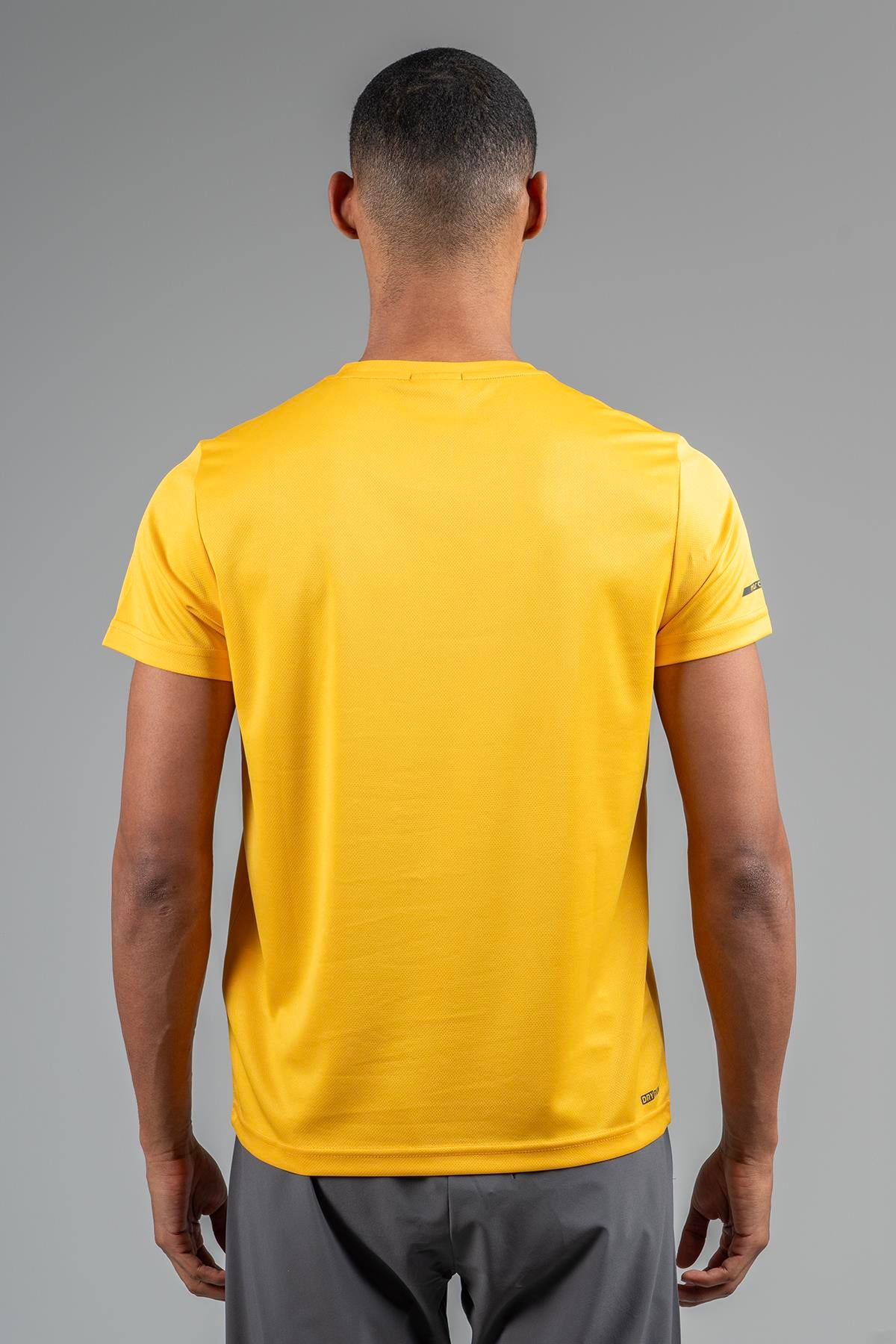 Maraton Active Regular Erkek Bisiklet Yaka  Kısa Kol Koşu Safran T-shirt 22748