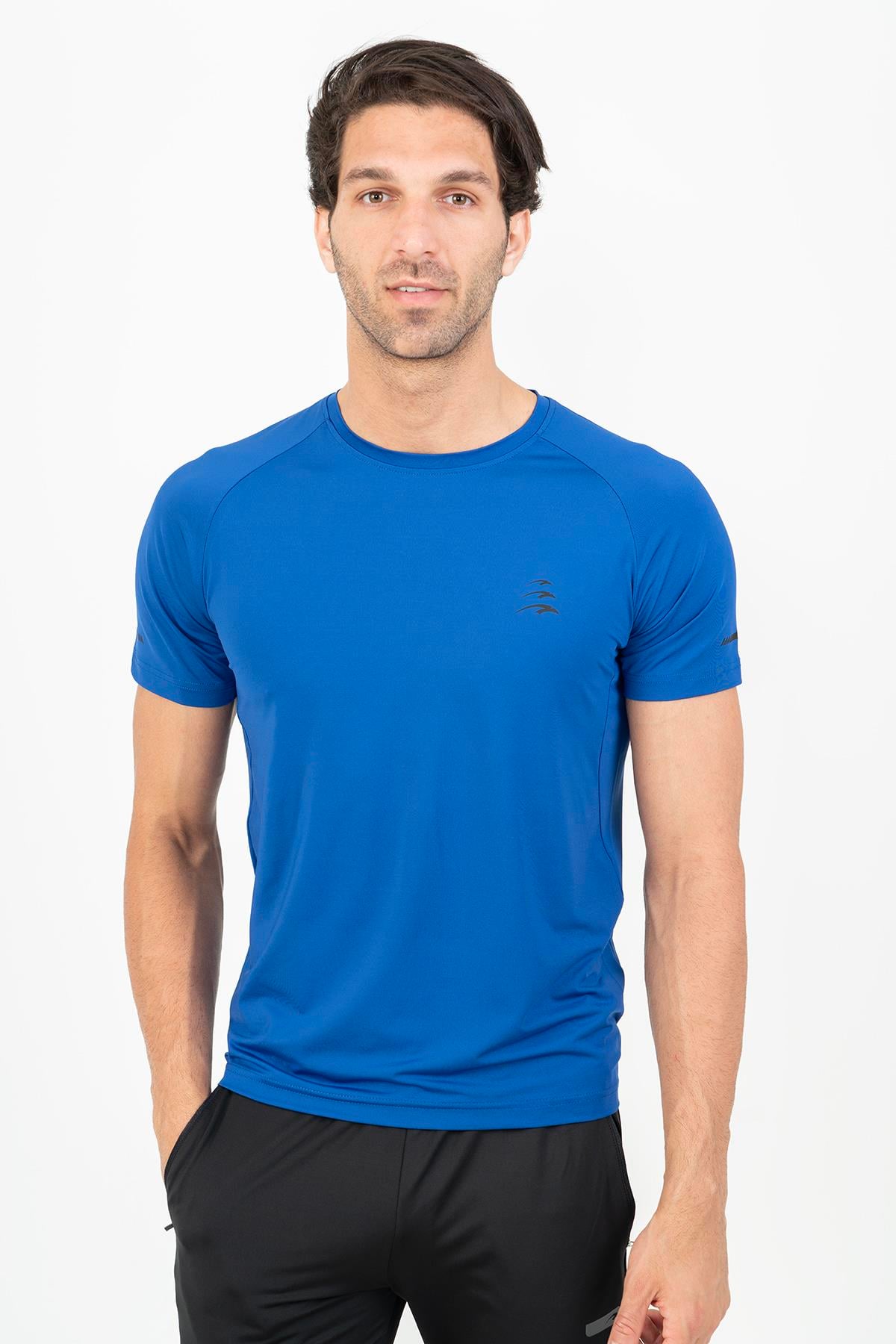 Maraton Active Regular Erkek Bisiklet Yaka  Reglan Kol Koşu Saks T-shirt 21851