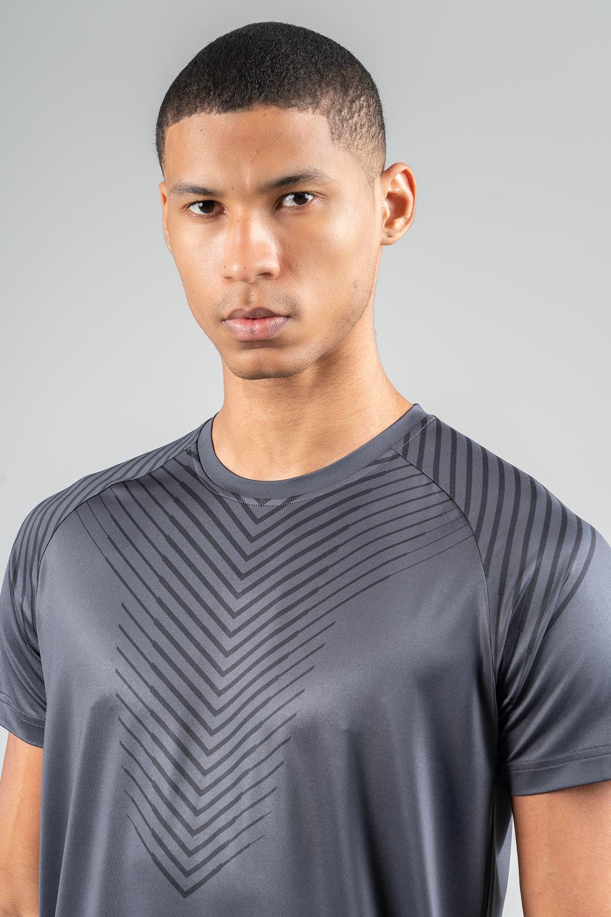 Maraton Active Regular Erkek Bisiklet Yaka  Reglan Kol Koşu Antrasit T-shirt 23219