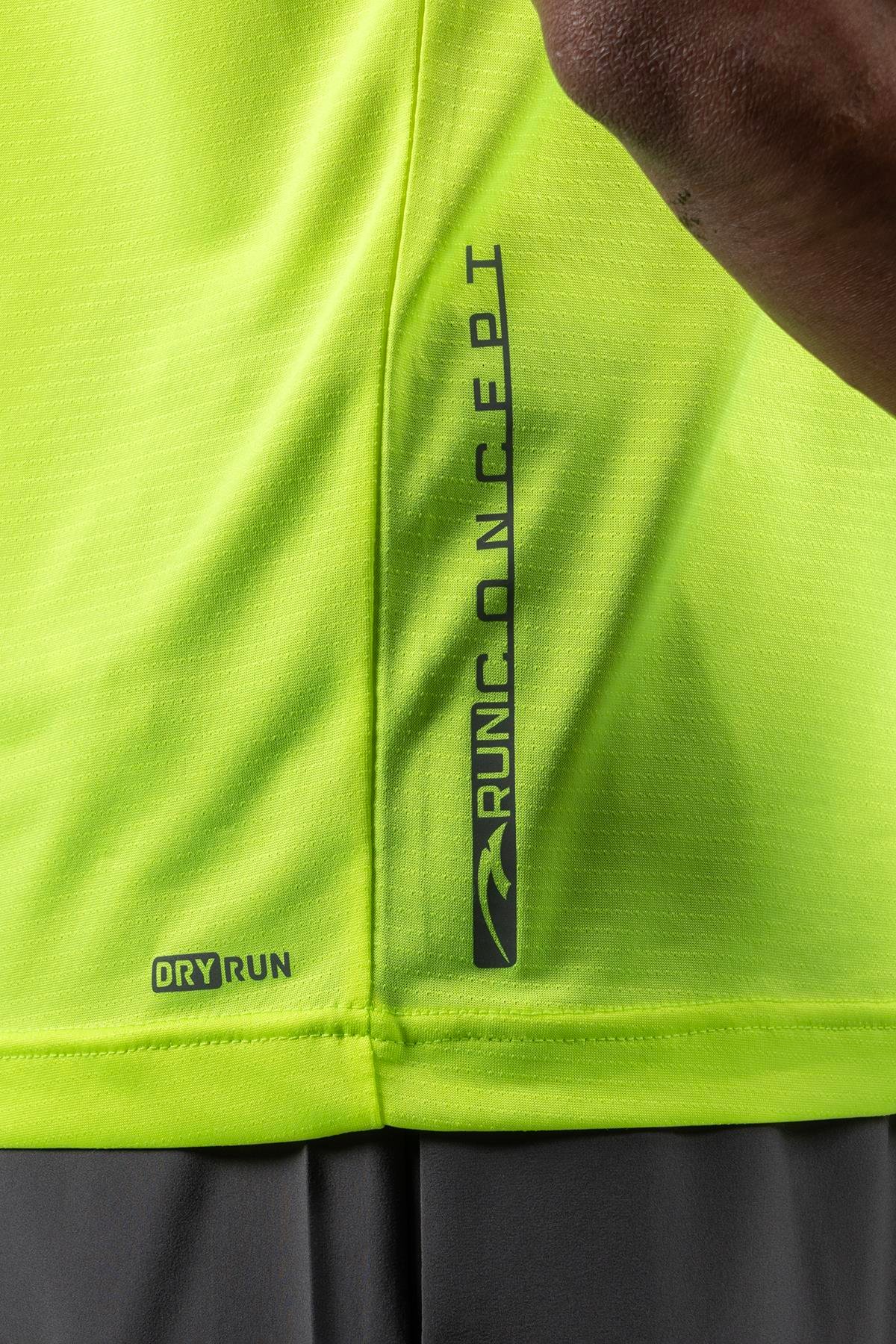 Maraton Active Regular Erkek Bisiklet Yaka  Kısa Kol Koşu Neon Sarı T-shirt 22751