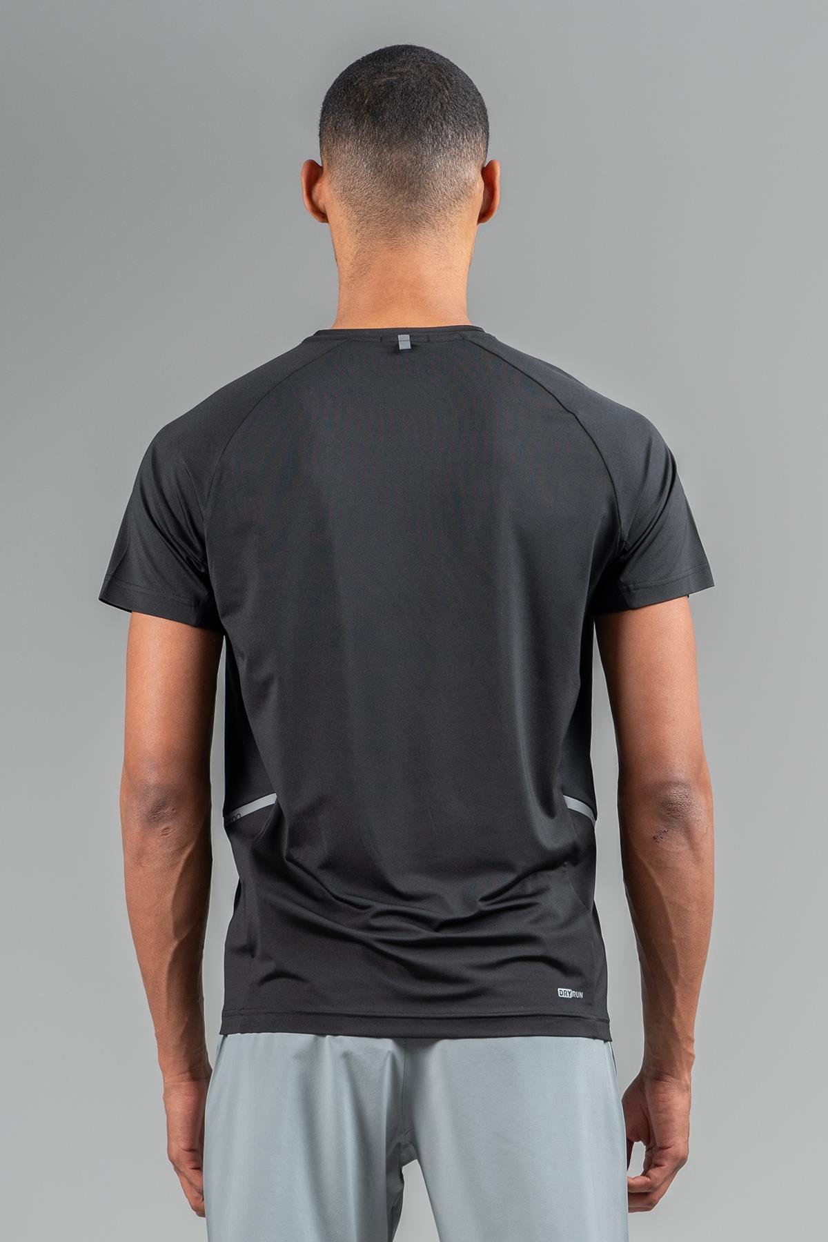 Maraton Active Regular Erkek Bisiklet Yaka  Reglan Kol Gym Siyah T-shirt 22747