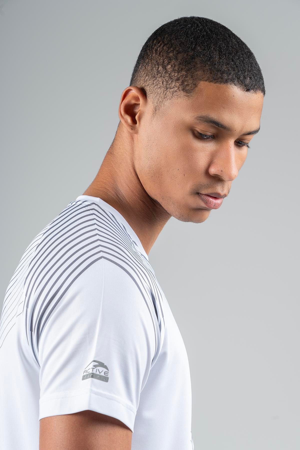Maraton Active Regular Erkek Bisiklet Yaka  Reglan Kol Koşu Beyaz T-shirt 23219