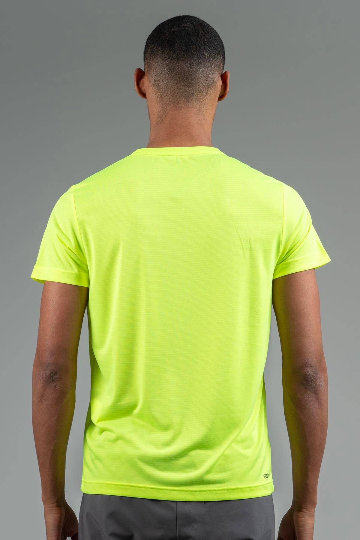 Maraton Active Regular Erkek Bisiklet Yaka  Kısa Kol Koşu Neon Sarı T-shirt 22751