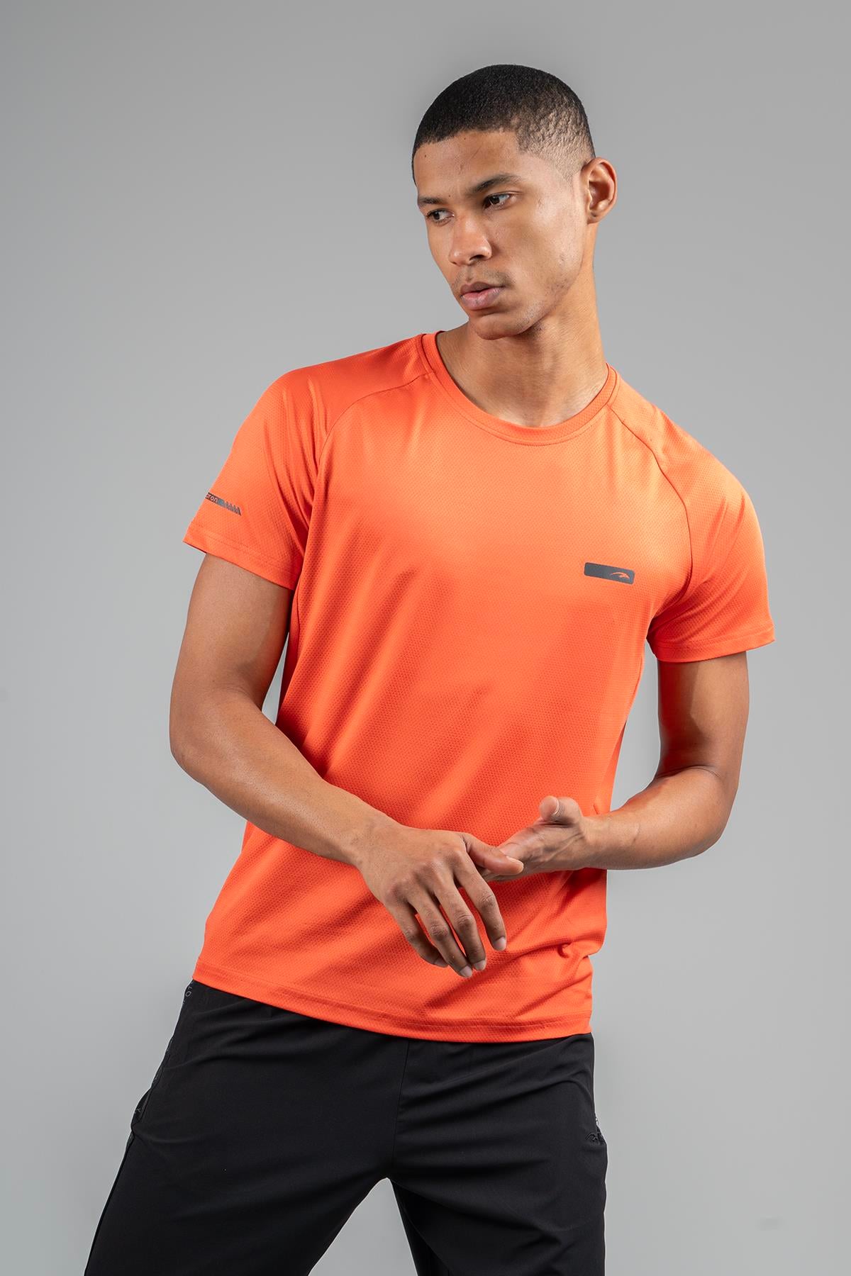 Maraton Active Regular Erkek Bisiklet Yaka  Reglan Kol Koşu Turuncu T-shirt 22750