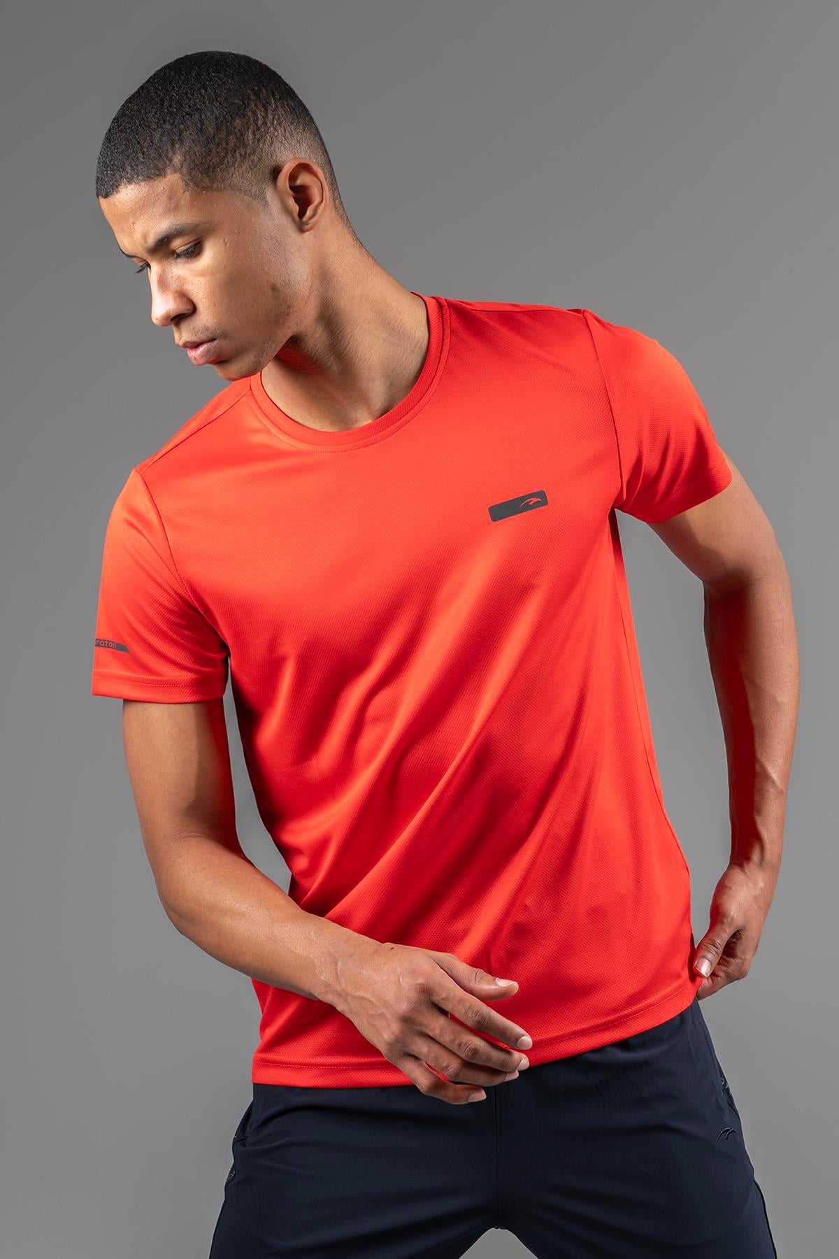 Maraton Active Regular Erkek Bisiklet Yaka  Kısa Kol Koşu Kırmızı T-shirt 22748