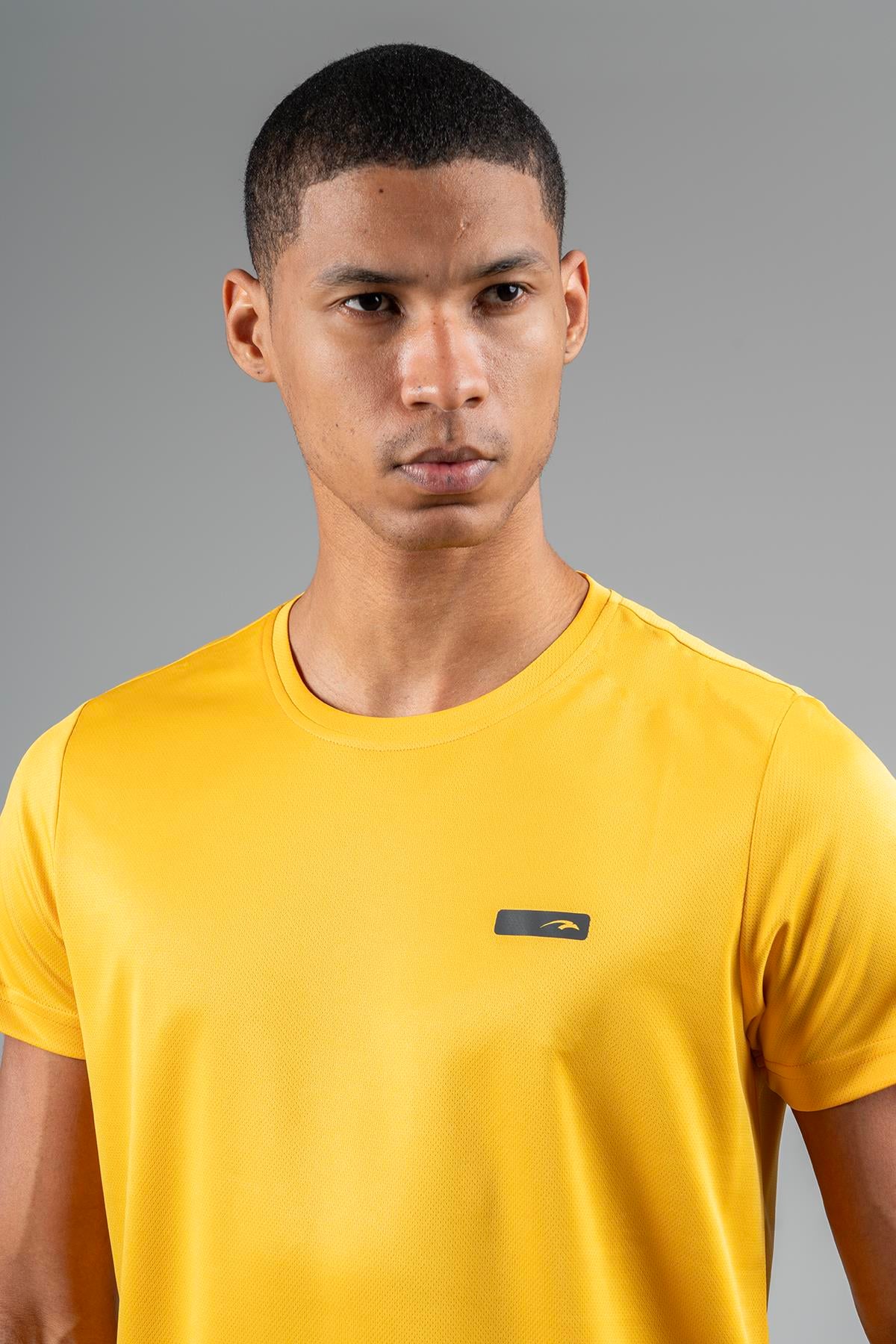 Maraton Active Regular Erkek Bisiklet Yaka  Kısa Kol Koşu Safran T-shirt 22748