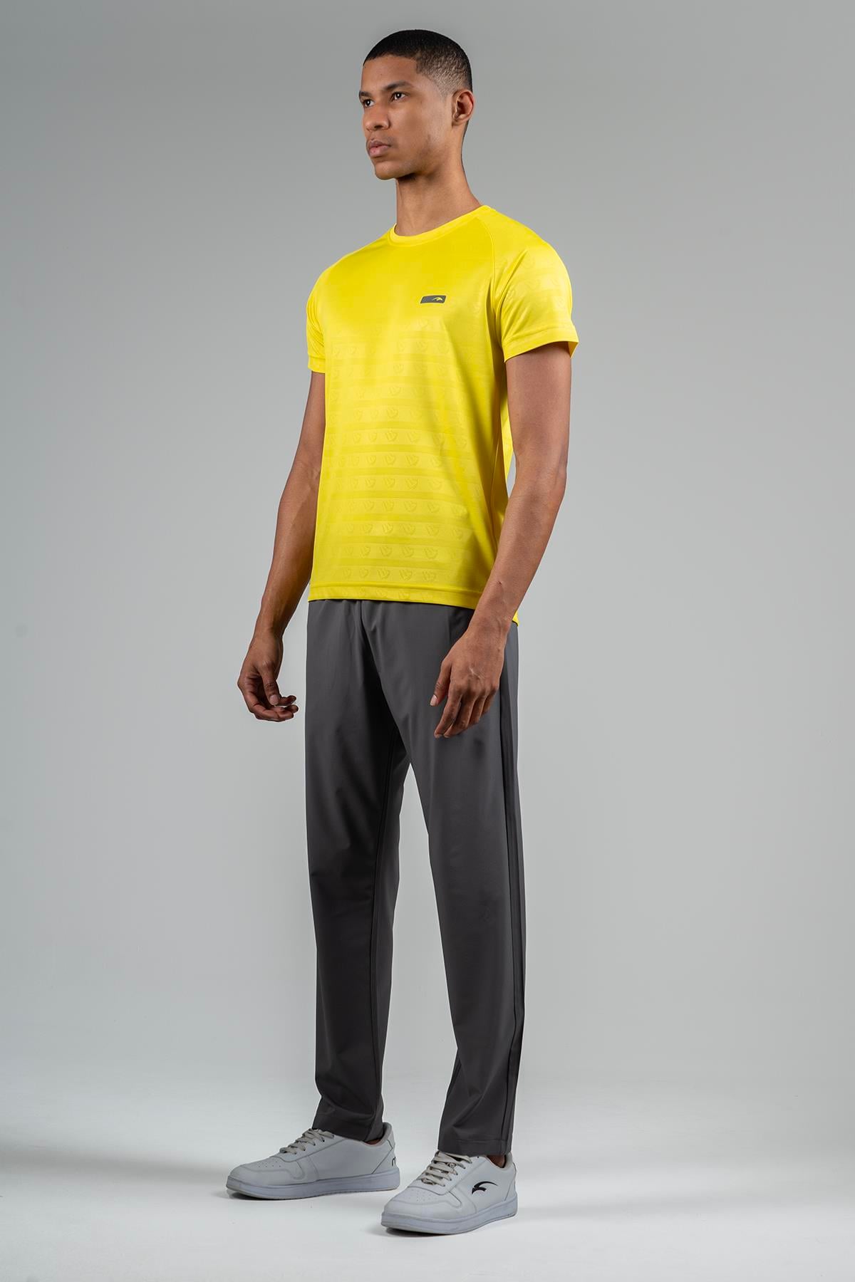 Maraton Active Regular Erkek Bisiklet Yaka  Reglan Kol Koşu Sarı T-shirt 22742