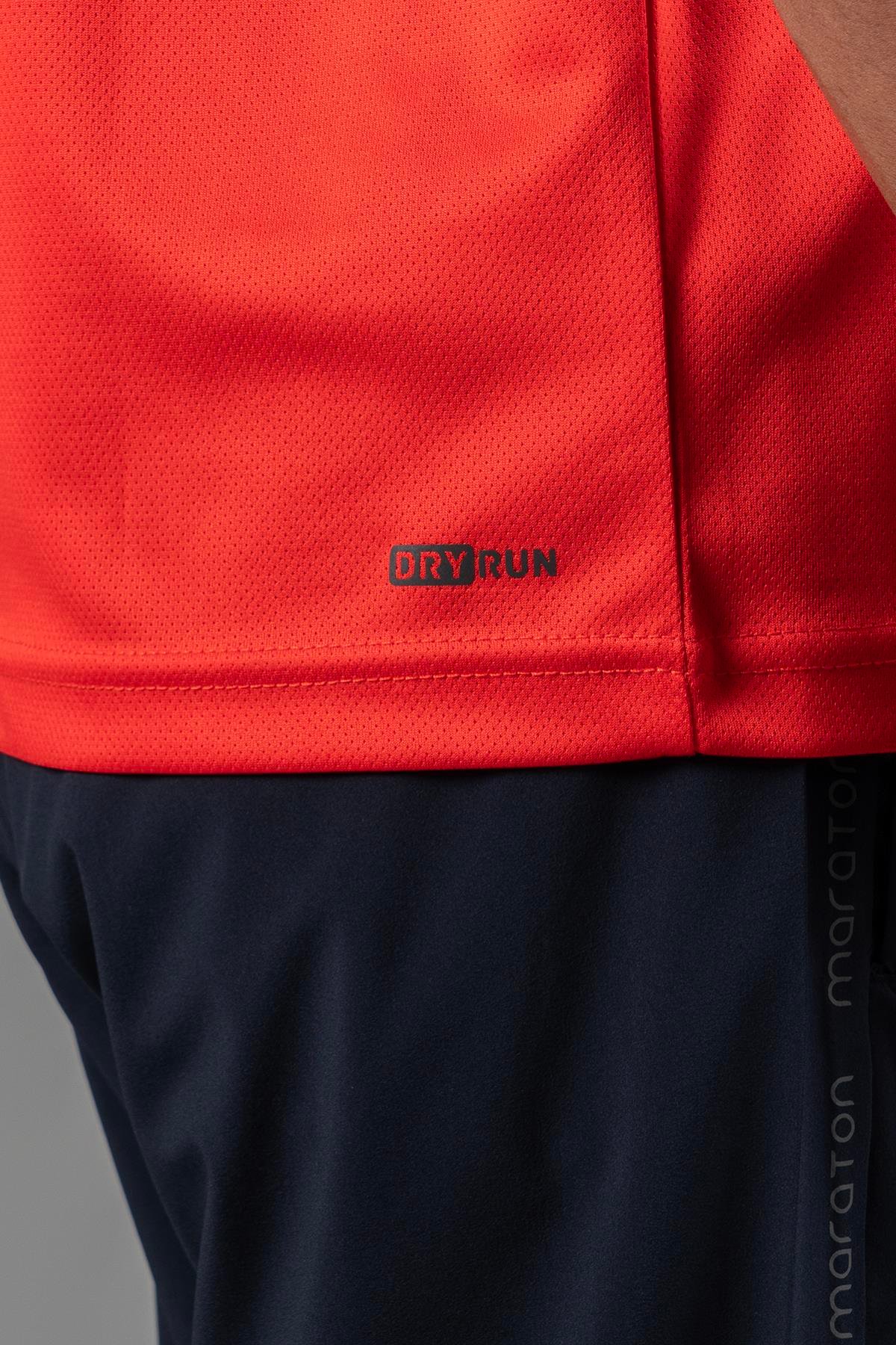 Maraton Active Regular Erkek Bisiklet Yaka  Kısa Kol Koşu Kırmızı T-shirt 22748