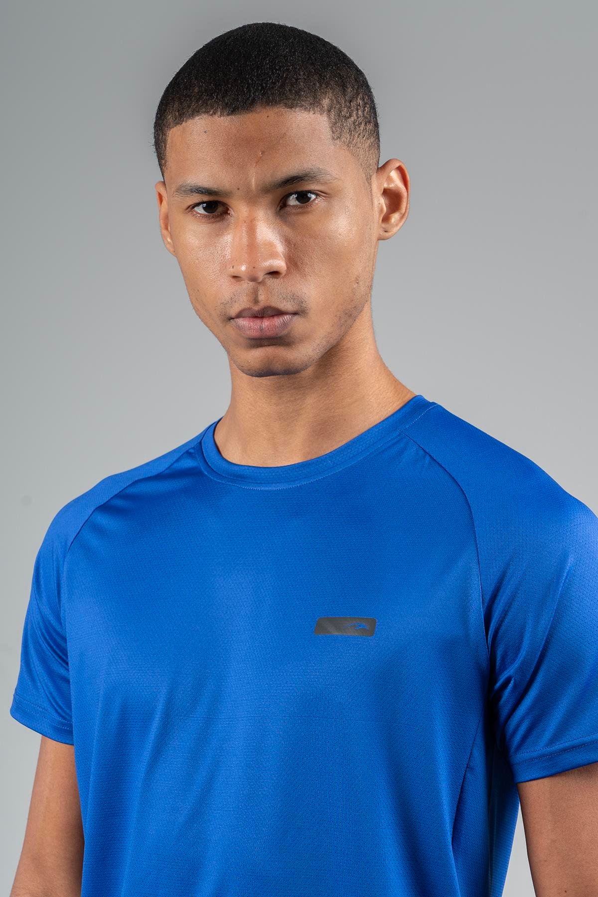 Maraton Active Regular Erkek Bisiklet Yaka  Reglan Kol Koşu Saks T-shirt 22750