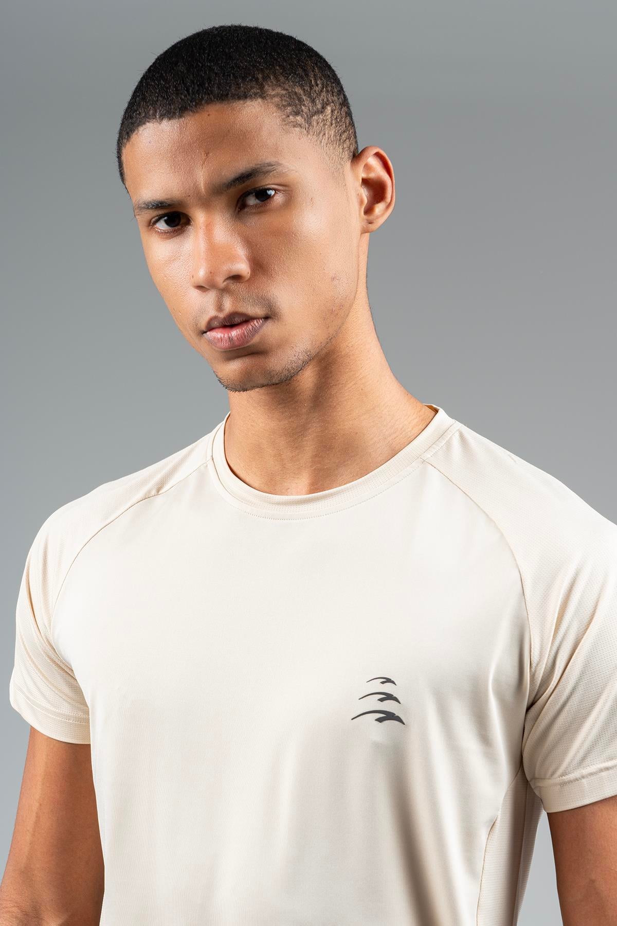 Maraton Active Regular Erkek Bisiklet Yaka  Reglan Kol Koşu Kil Rengi T-shirt 22561