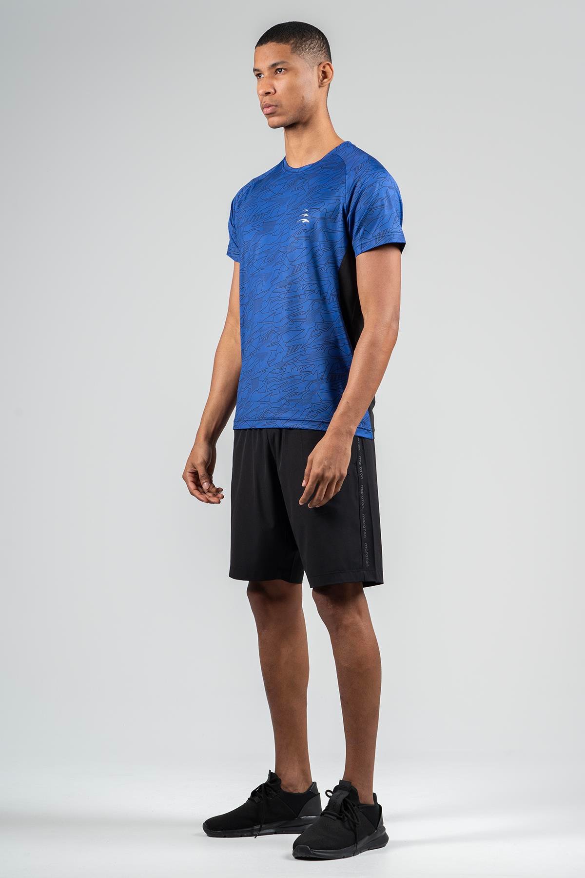 Maraton Active Regular Erkek Bisiklet Yaka  Reglan Kol Koşu Saks T-shirt 22753
