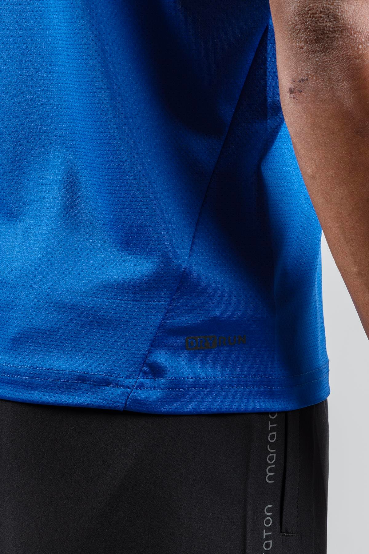 Maraton Active Regular Erkek Bisiklet Yaka  Reglan Kol Koşu Saks T-shirt 22750