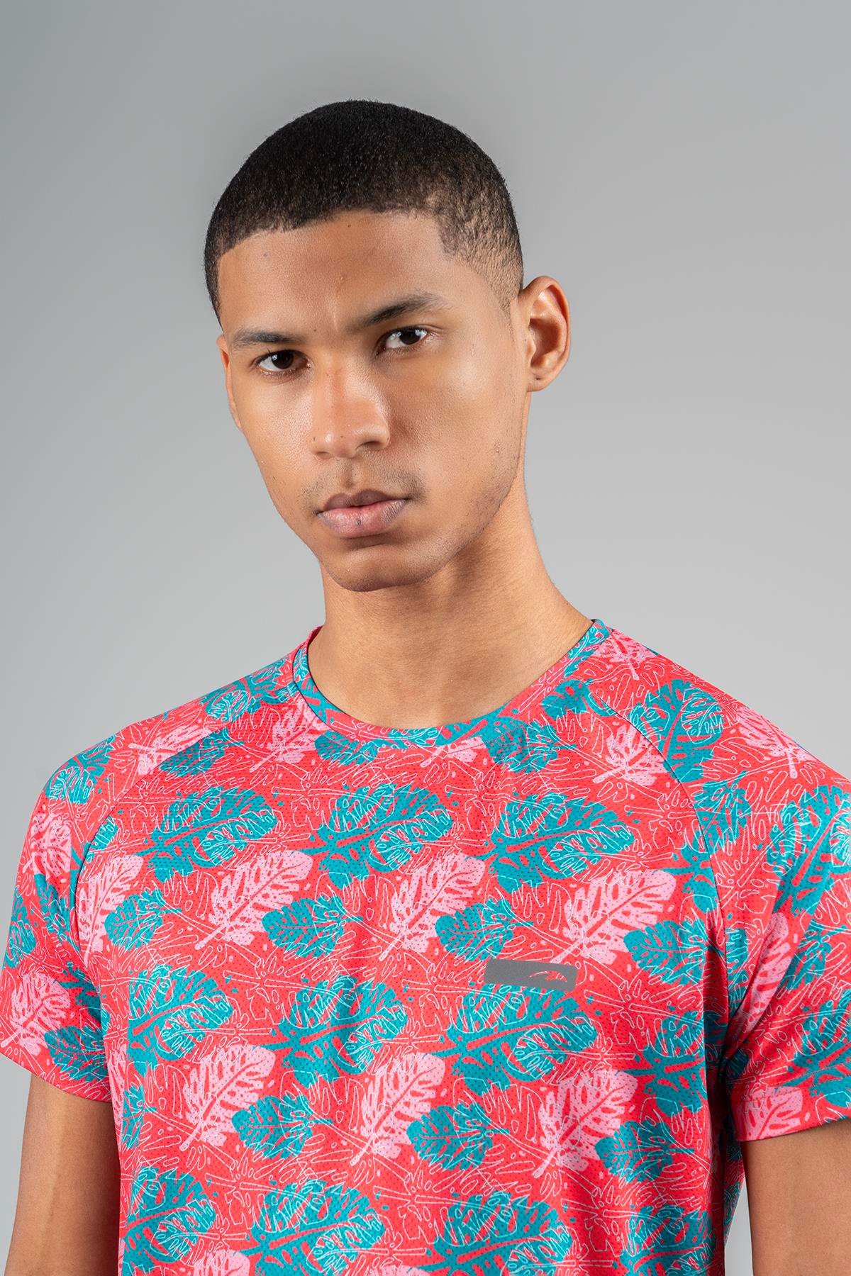 Maraton Active Regular Erkek Bisiklet Yaka  Reglan Kol Koşu Pembe T-shirt 22742
