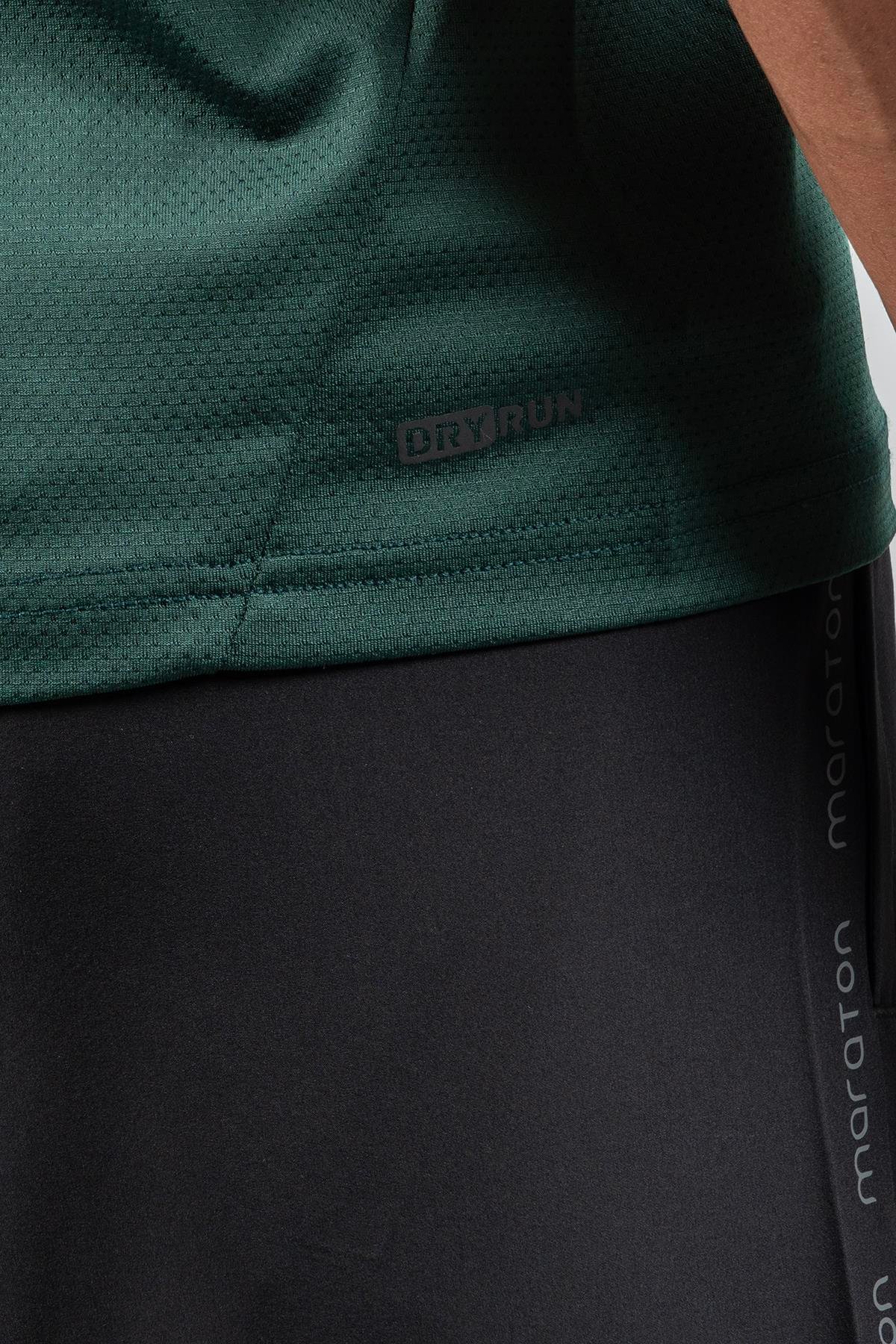 Maraton Active Regular Erkek Bisiklet Yaka  Reglan Kol Koşu Yeşil T-shirt 22750