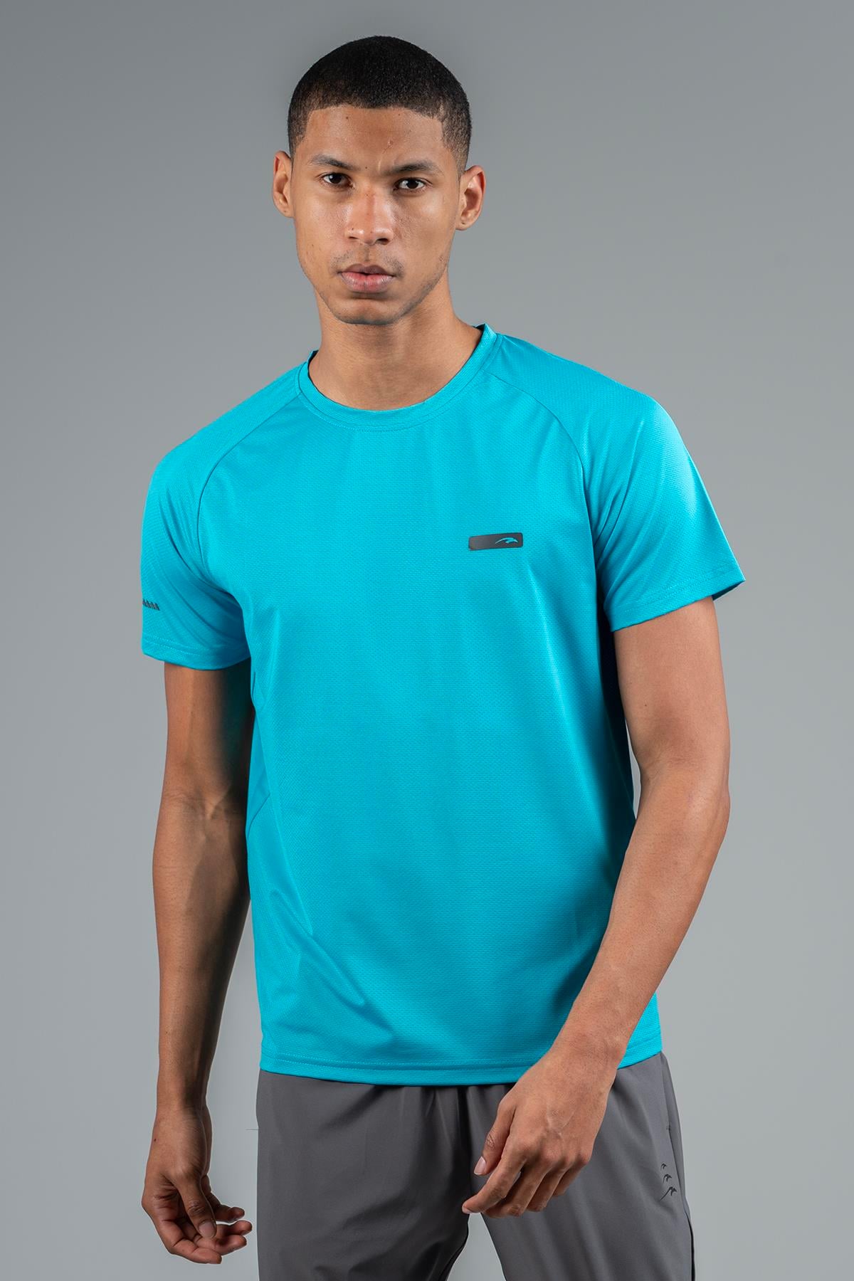 Maraton Active Regular Erkek Bisiklet Yaka  Reglan Kol Koşu MAVİ T-shirt 22750