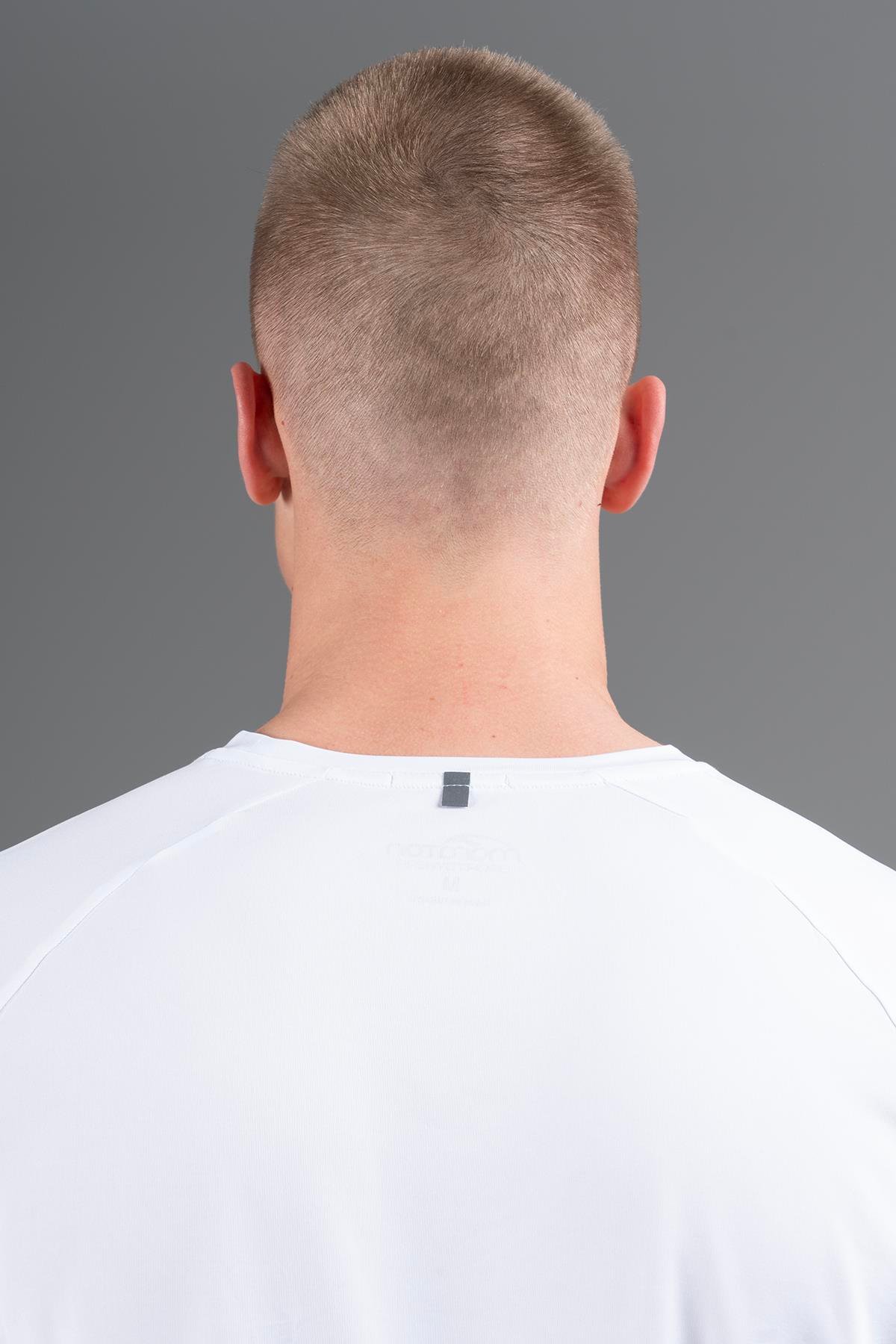 Maraton Active Regular Erkek Bisiklet Yaka  Reglan Kol Gym Beyaz T-shirt 22747