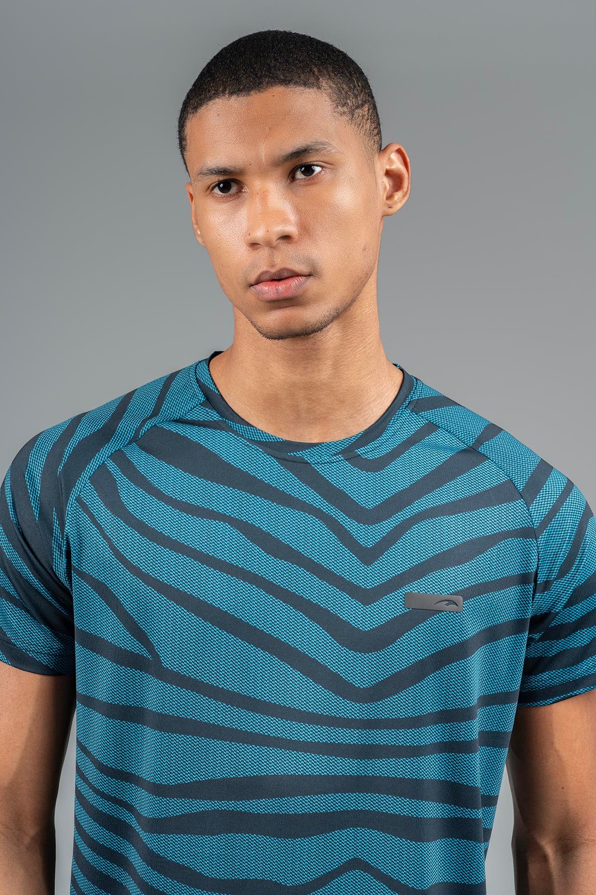 Maraton Active Regular Erkek Bisiklet Yaka  Reglan Kol Koşu Turkuaz T-shirt 22734