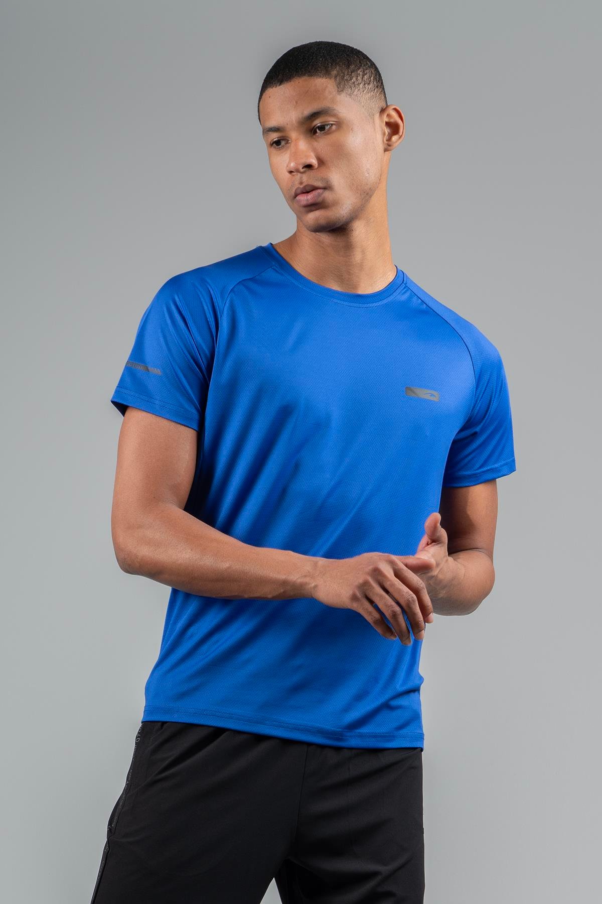 Maraton Active Regular Erkek Bisiklet Yaka  Reglan Kol Koşu Saks T-shirt 22750