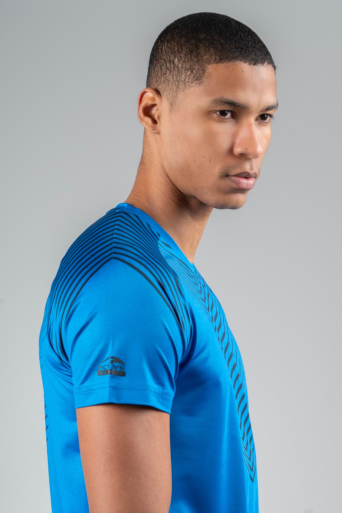 Maraton Active Regular Erkek Bisiklet Yaka  Reglan Kol Koşu Saks T-shirt 23219