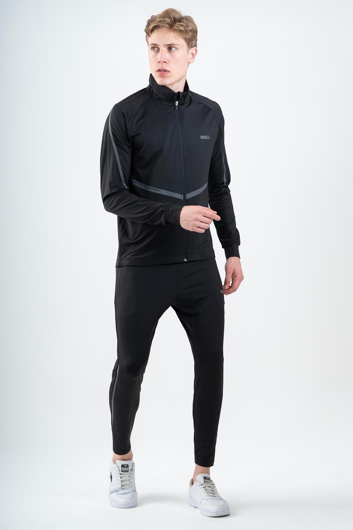 Maraton Active Regular Erkek Dik Yaka  Uzun Kol Training Eşofman Üstü 22211