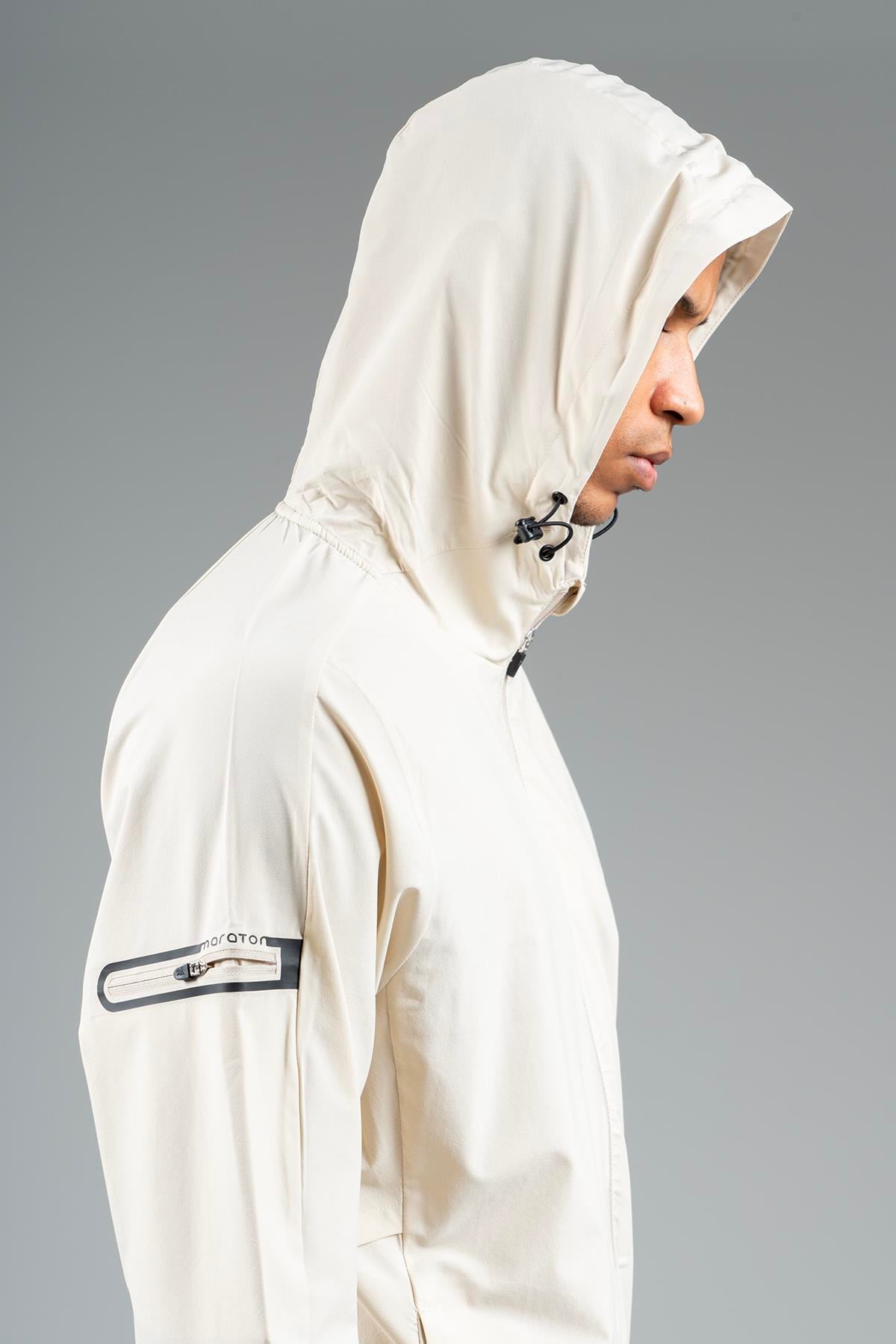 Maraton Active Regular Erkek Kapşonlu  Reglan Kol Basic Kil Rengi Eşofman Üstü 22668