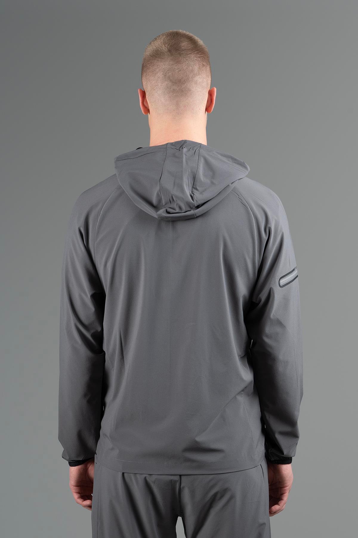 Maraton Active Regular Erkek Kapşonlu  Reglan Kol Basic Antrasit Melanj Eşofman Üstü 22668