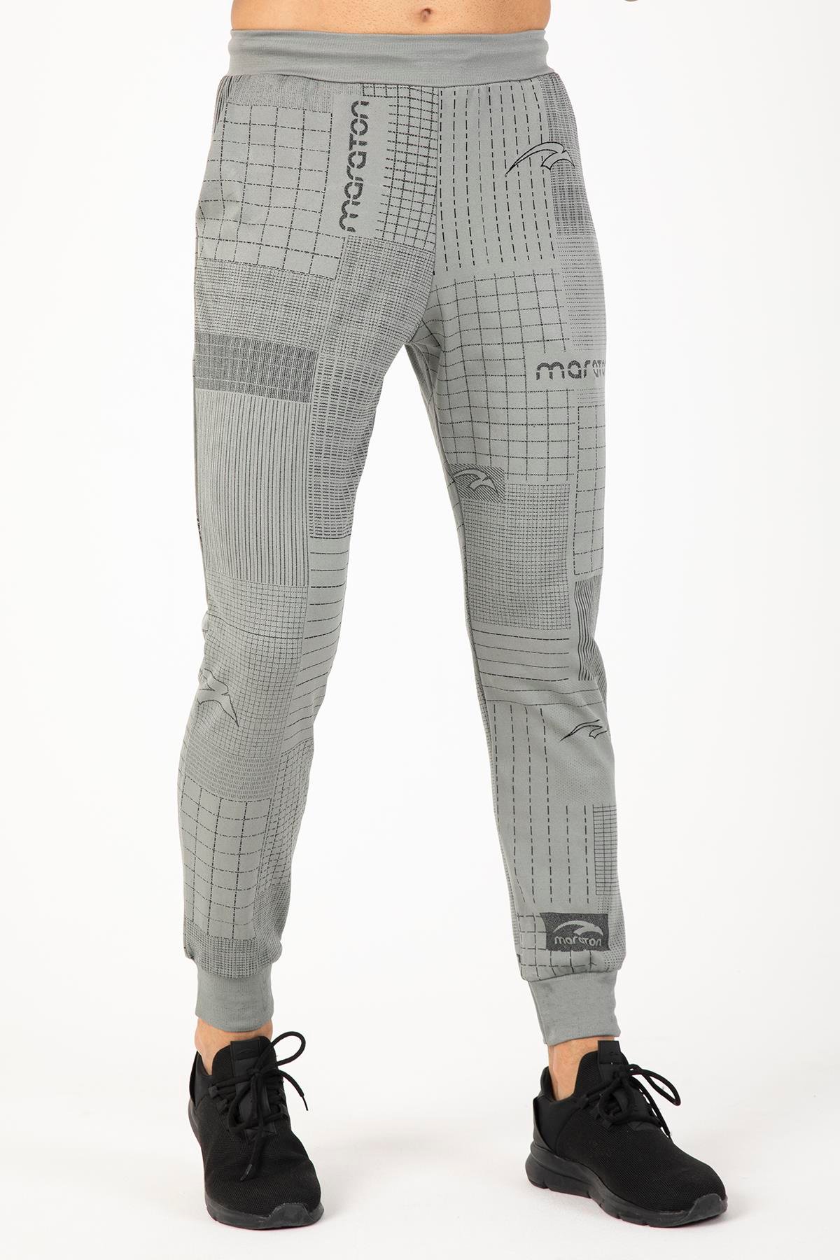Maraton Active Regular Erkek  Ribana Paça  Basic Gri Eşofman Altı 827009