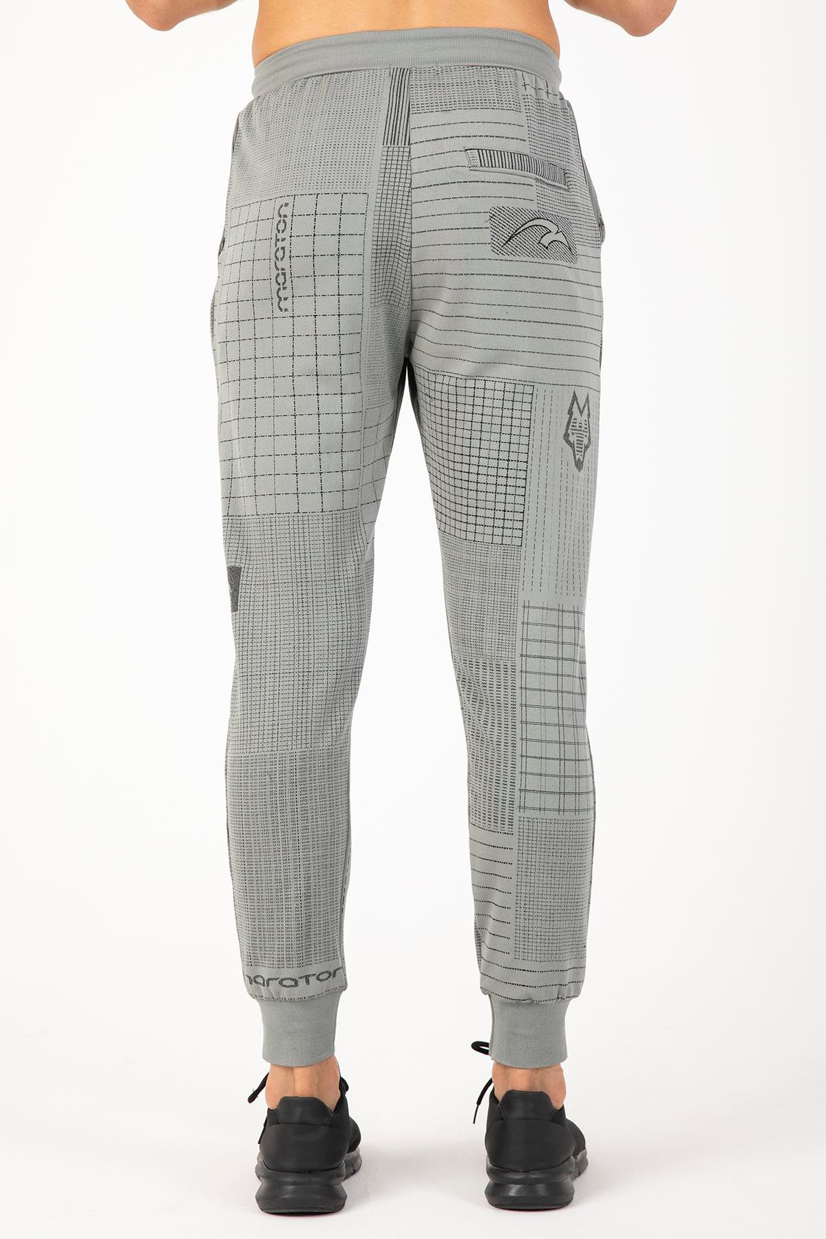 Maraton Active Regular Erkek  Ribana Paça  Basic Gri Eşofman Altı 827009