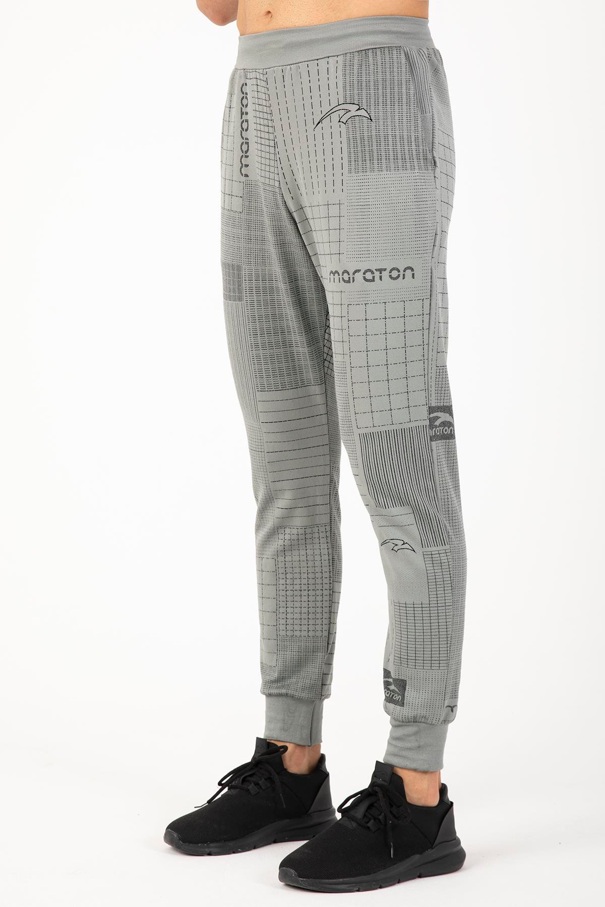 Maraton Active Regular Erkek  Ribana Paça  Basic Gri Eşofman Altı 827009