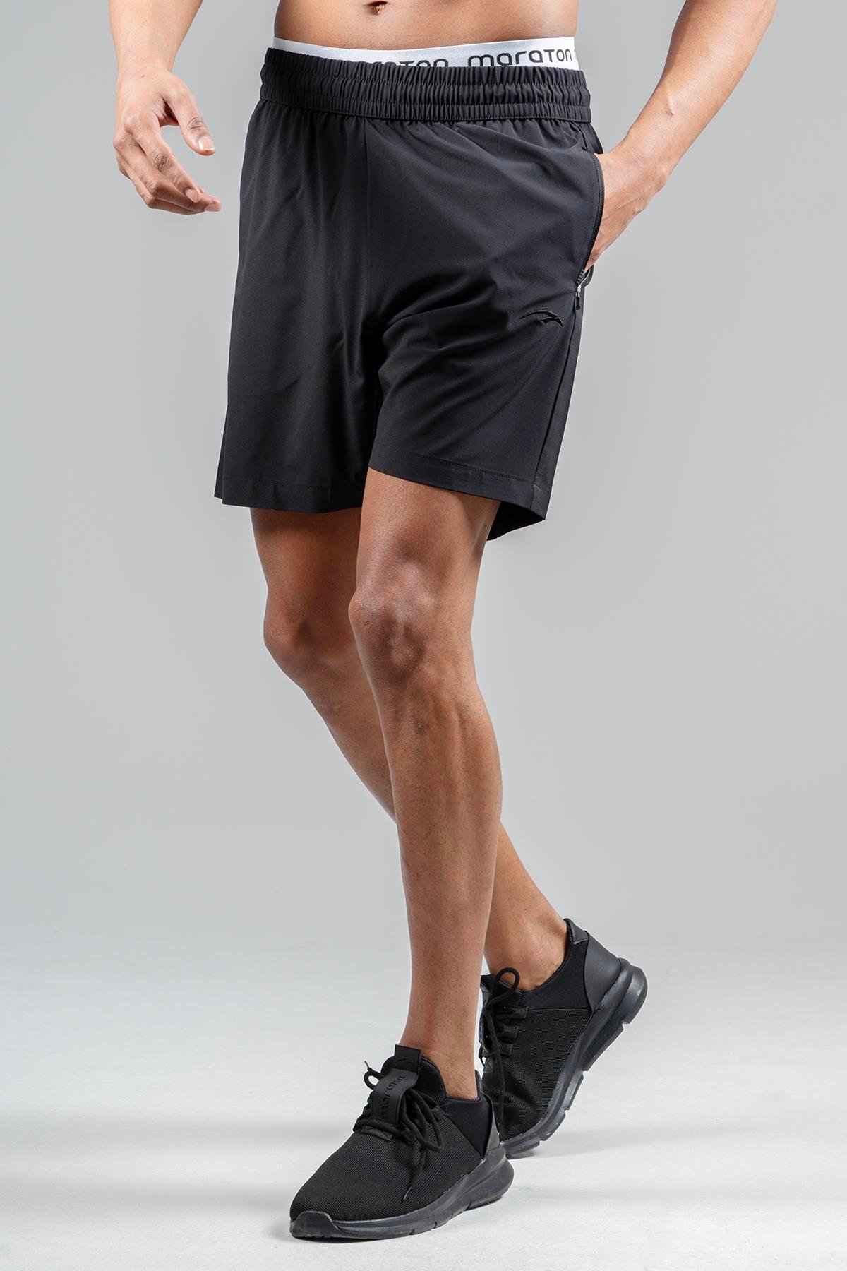 Maraton Active Regular Erkek  Şort  Basic Siyah Şort 22671