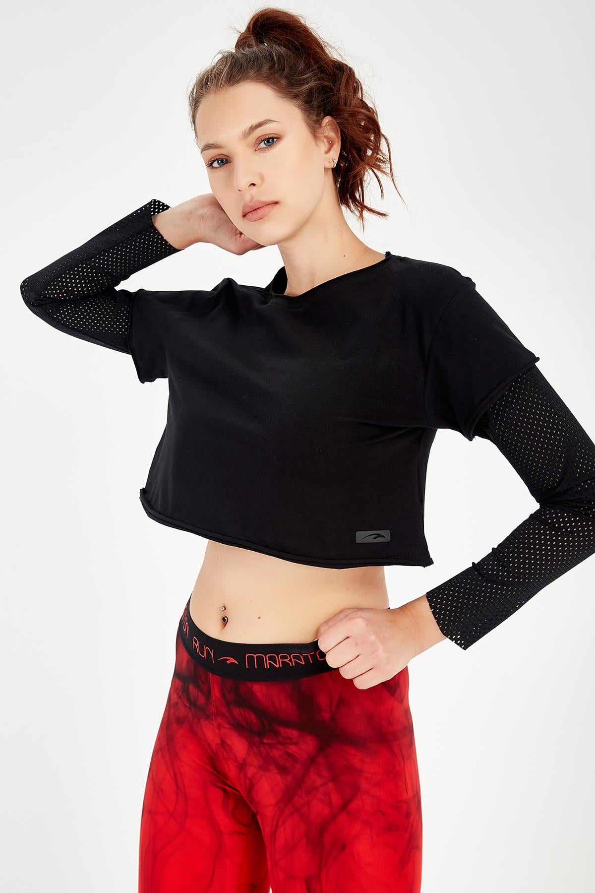 Maraton Active Regular Kadın Bisiklet Yaka  Uzun Kol Fitness Sweatshirt 18557