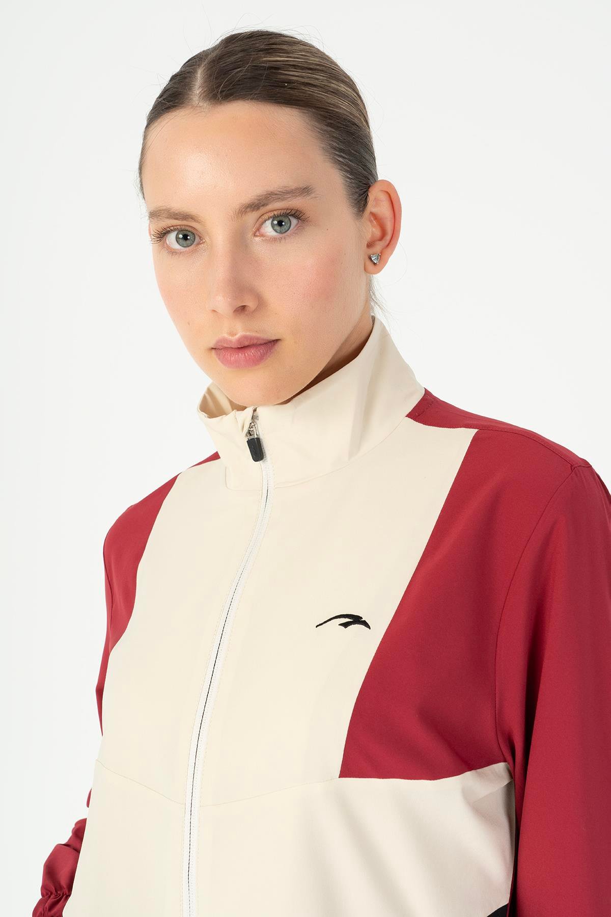 Maraton Active Regular Kadın Dik Yaka  Takma Kol Fitness  Tracktop 22192