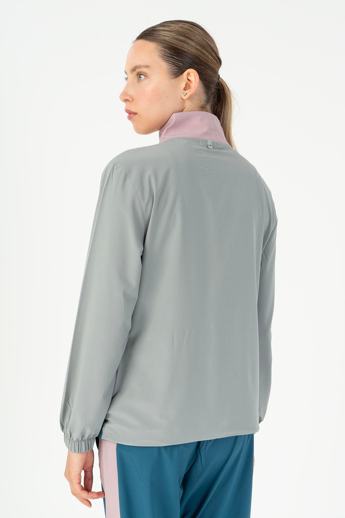 Maraton Active Regular Kadın Dik Yaka  Takma Kol Fitness  Tracktop 22192