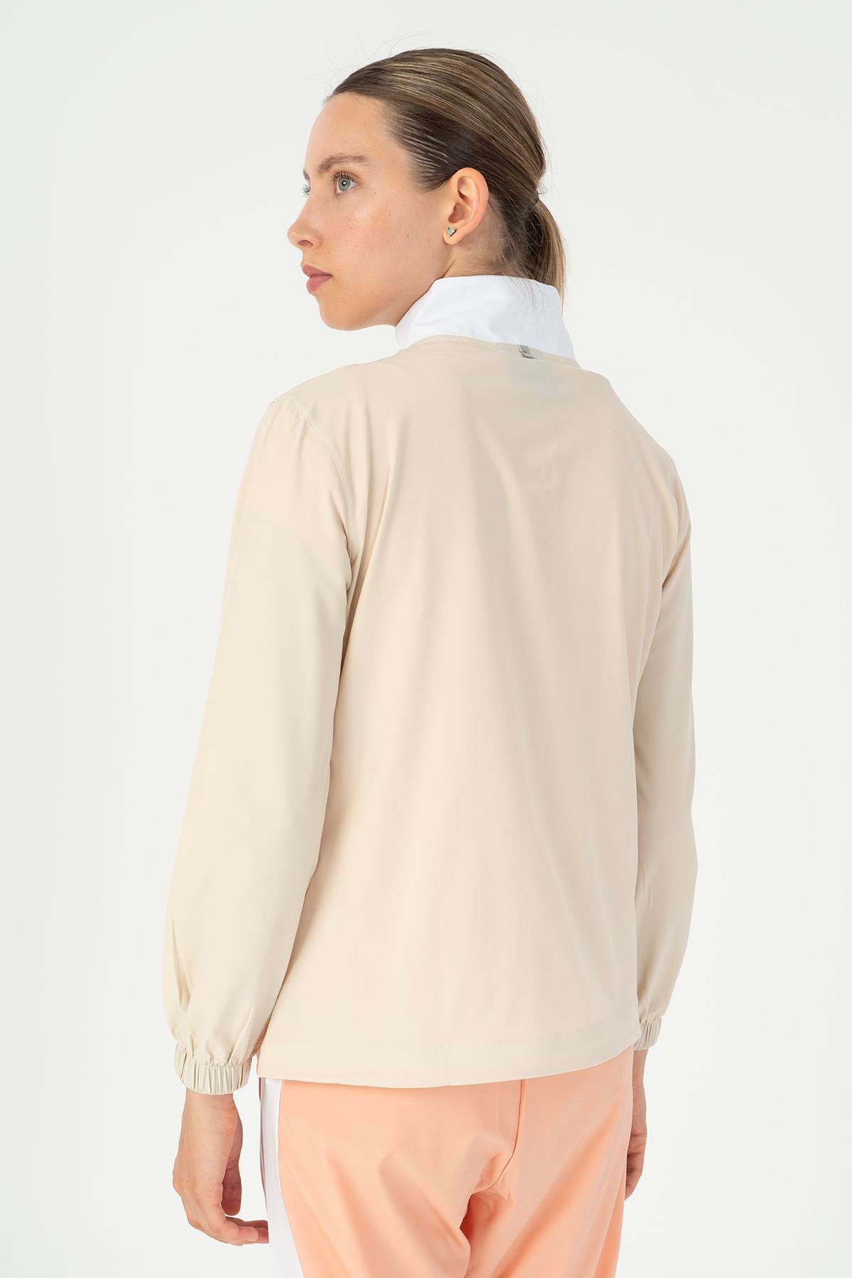 Maraton Active Regular Kadın Dik Yaka  Takma Kol Fitness  Tracktop 22192