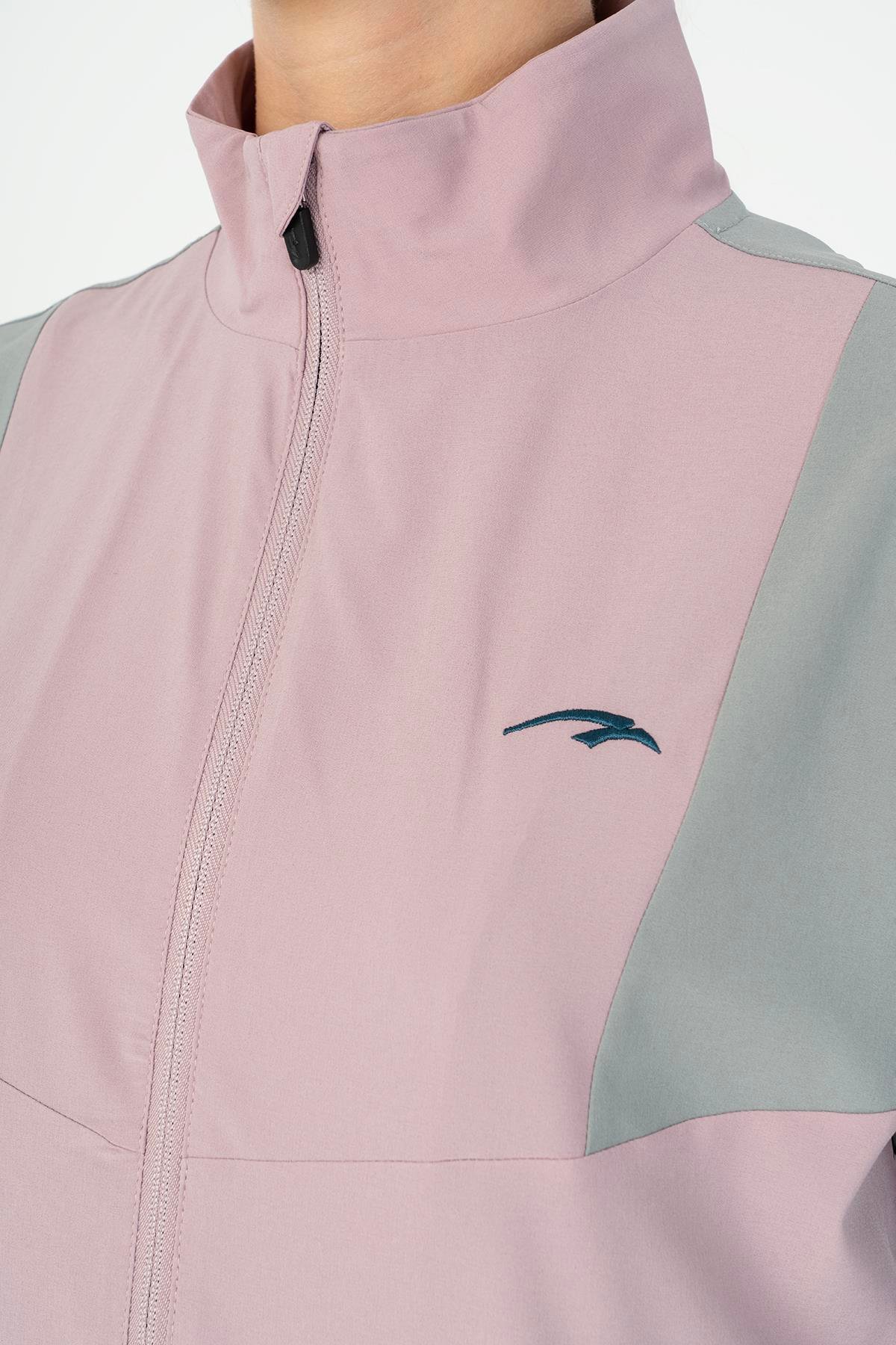 Maraton Active Regular Kadın Dik Yaka  Takma Kol Fitness  Tracktop 22192