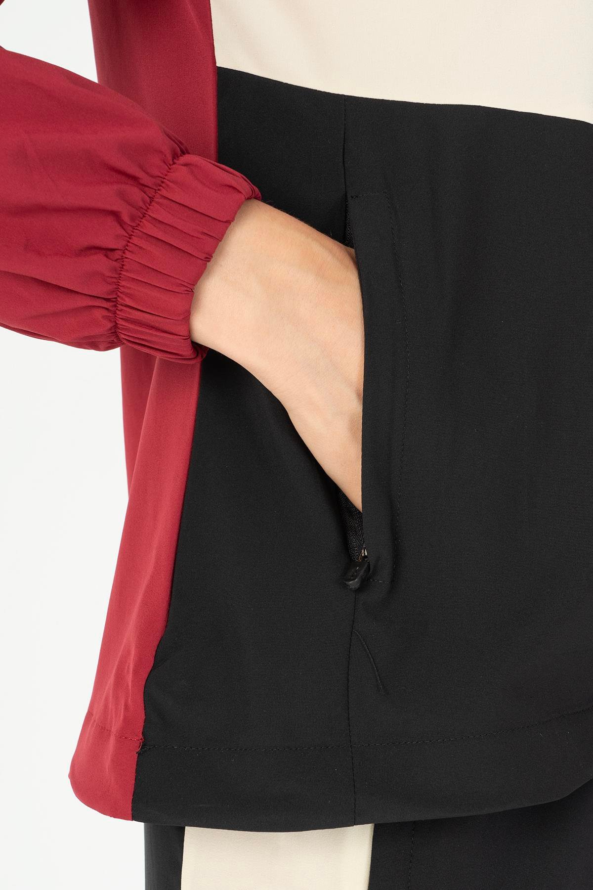 Maraton Active Regular Kadın Dik Yaka  Takma Kol Fitness  Tracktop 22192