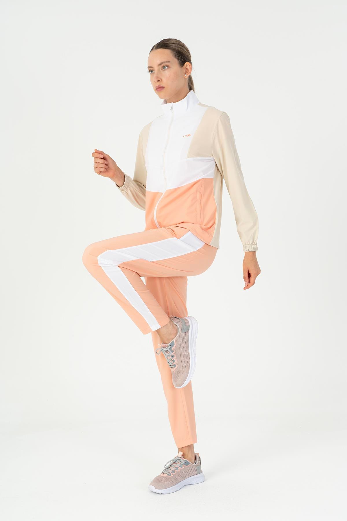 Maraton Active Regular Kadın Dik Yaka  Takma Kol Fitness  Tracktop 22192