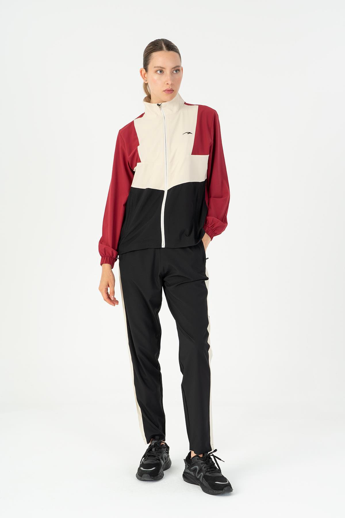 Maraton Active Regular Kadın Dik Yaka  Takma Kol Fitness  Tracktop 22192