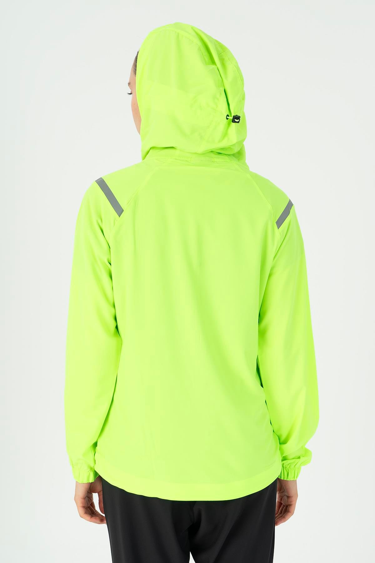 Maraton Active Regular Kadın Kapşonlu  Reglan Kol RUN Neon Yeşil Tracktop 23198