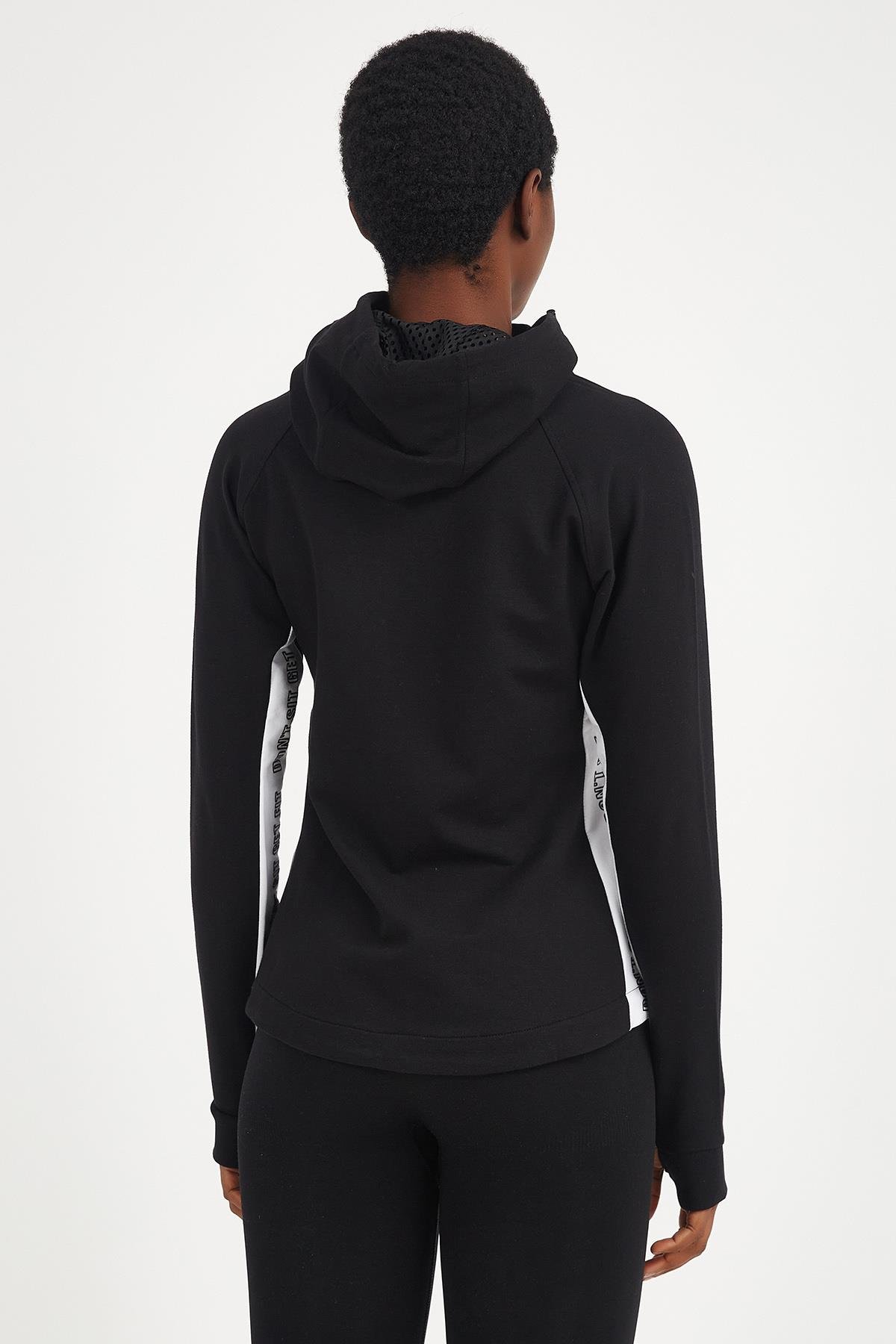 Maraton Active Regular Kadın Kapşonlu  Uzun Kol Gym Tracktop 18234