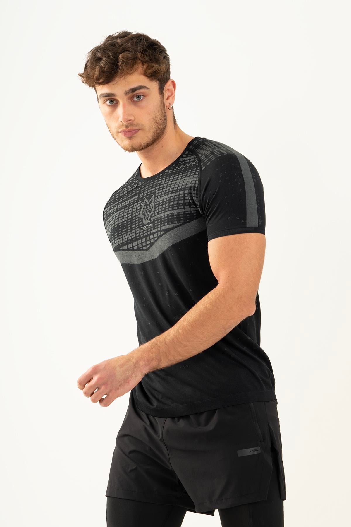 Maraton Active SlimFit Erkek Bisiklet Yaka  Kısa Kol Koşu T-shirt 821080