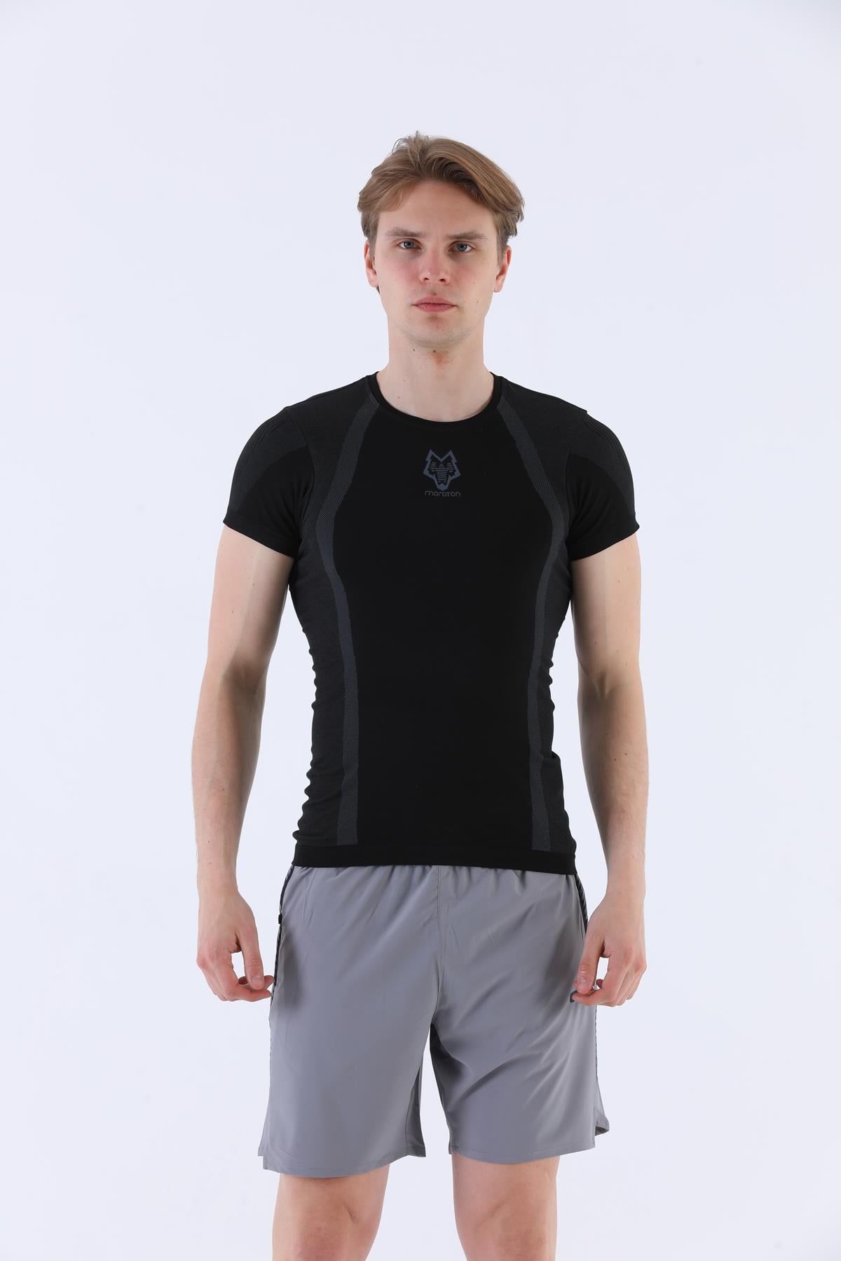Maraton Active SlimFit Erkek Bisiklet Yaka  Kısa Kol Koşu T-shirt 821070
