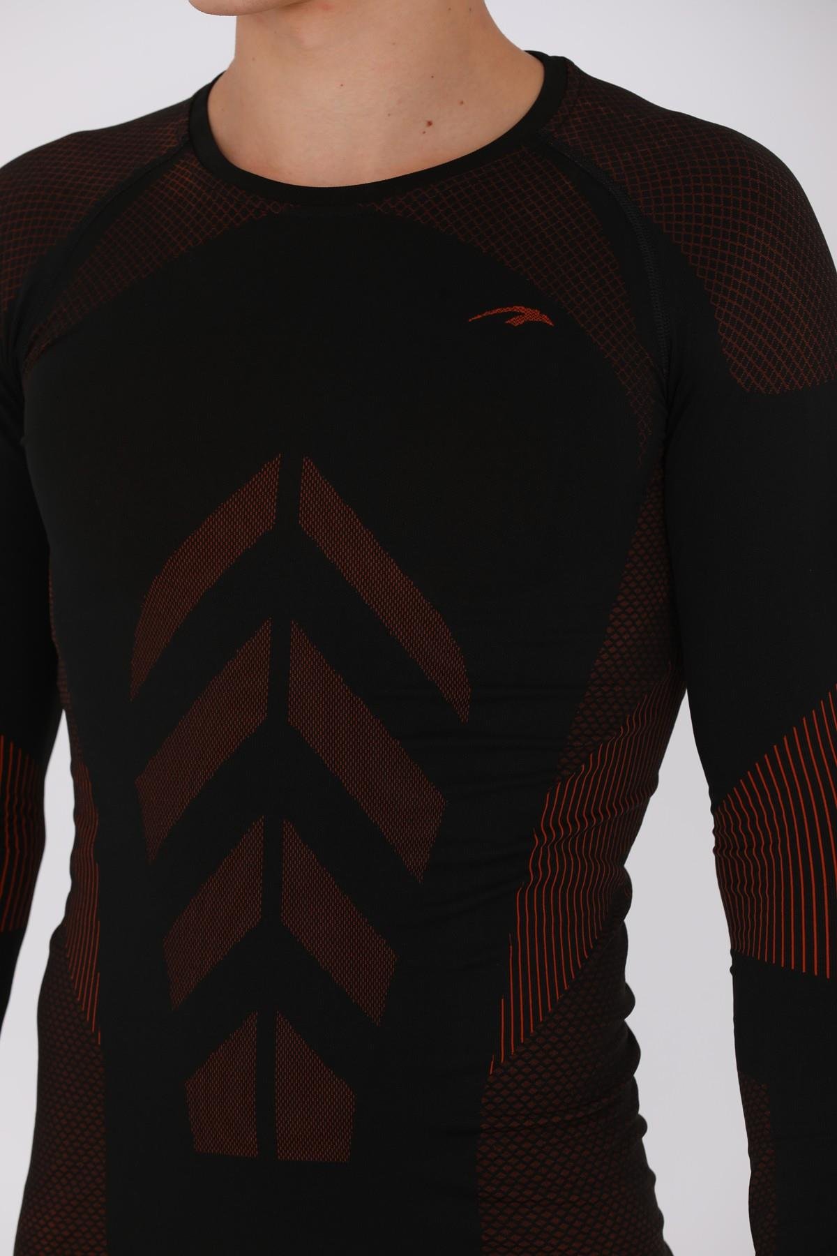 Maraton Active SlimFit Erkek Bisiklet Yaka  Uzun Kol Koşu Sweatshirt 826010